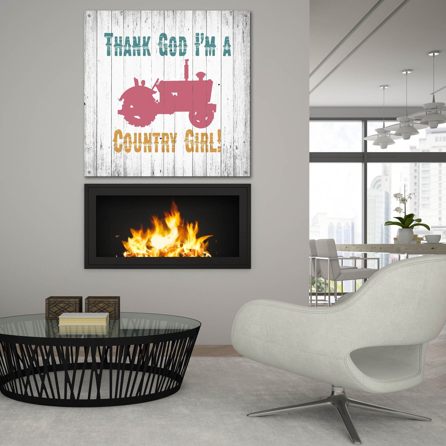 Epic Art ' Country Girl' by Alicia Soave, Acrylic Glass Wall Art,36x36