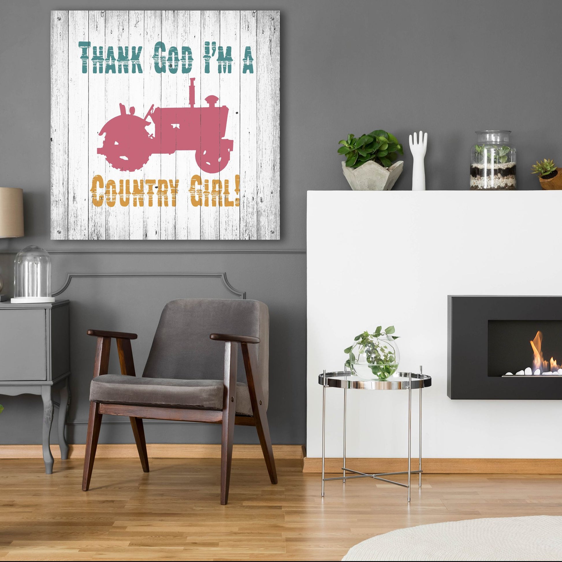 Epic Art ' Country Girl' by Alicia Soave, Acrylic Glass Wall Art,36x36