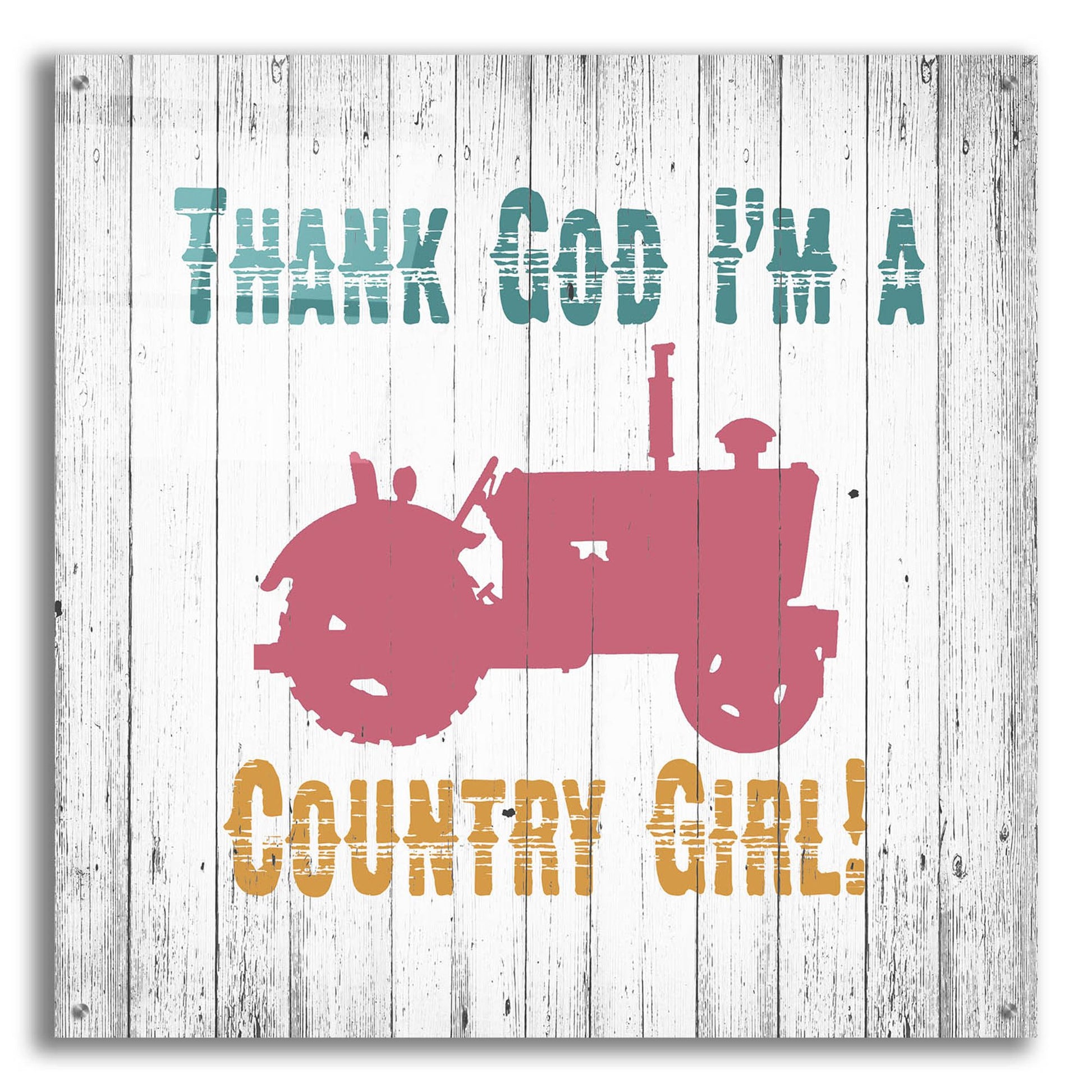 Epic Art ' Country Girl' by Alicia Soave, Acrylic Glass Wall Art,36x36