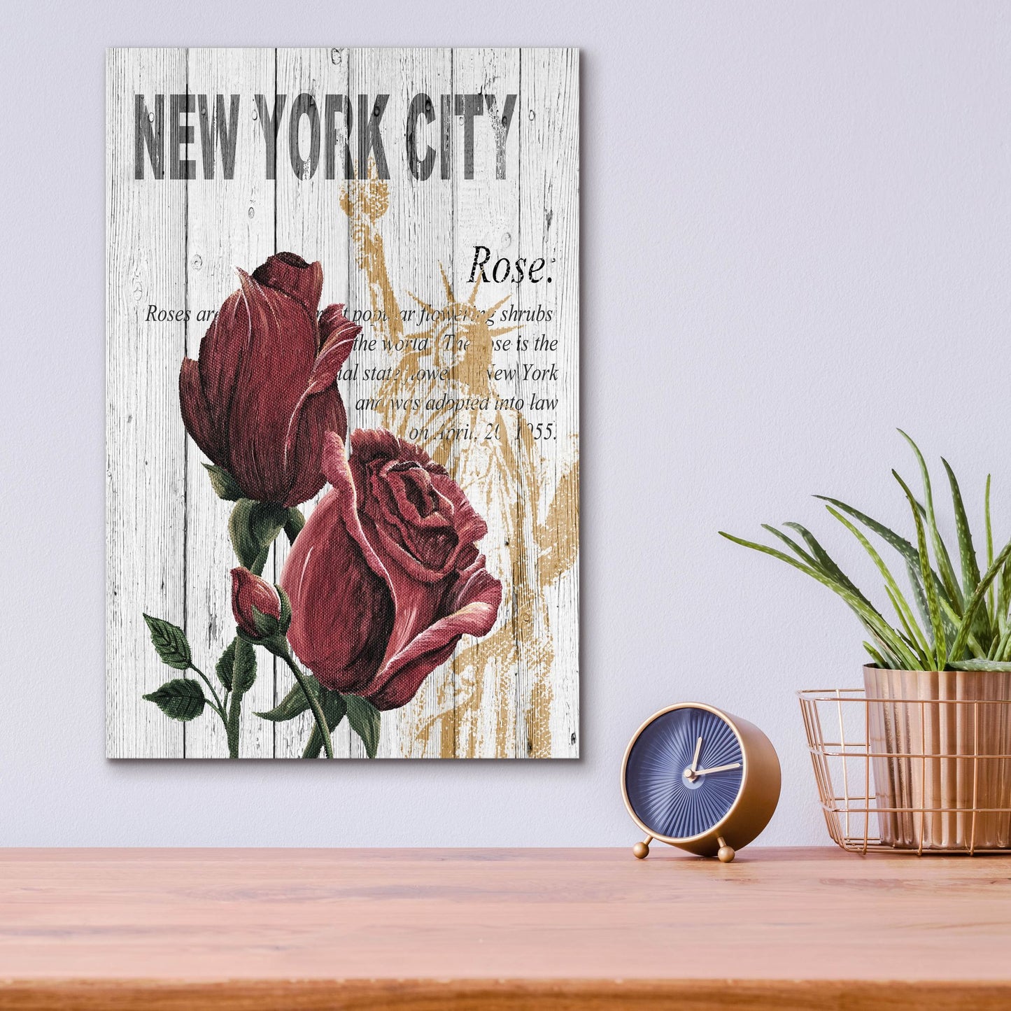 Epic Art ' New York Roses' by Alicia Soave, Acrylic Glass Wall Art,12x16