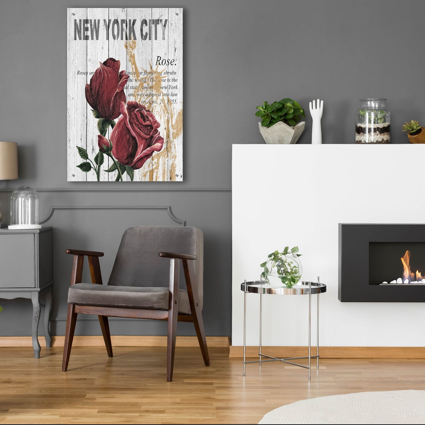 Epic Art ' New York Roses' by Alicia Soave, Acrylic Glass Wall Art,24x36