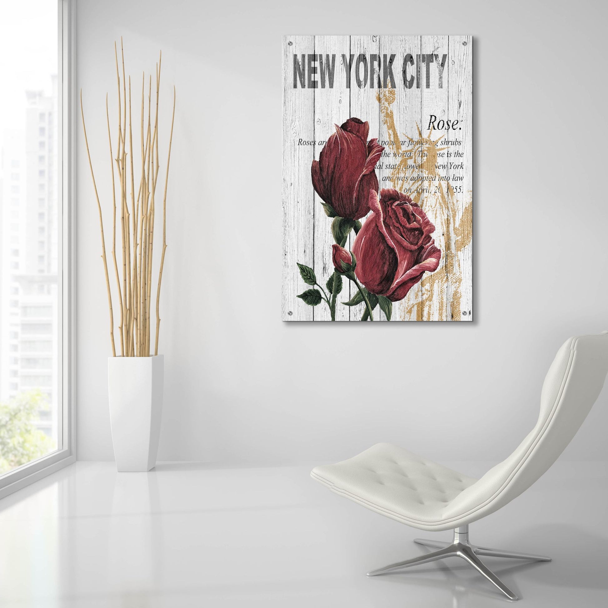 Epic Art ' New York Roses' by Alicia Soave, Acrylic Glass Wall Art,24x36