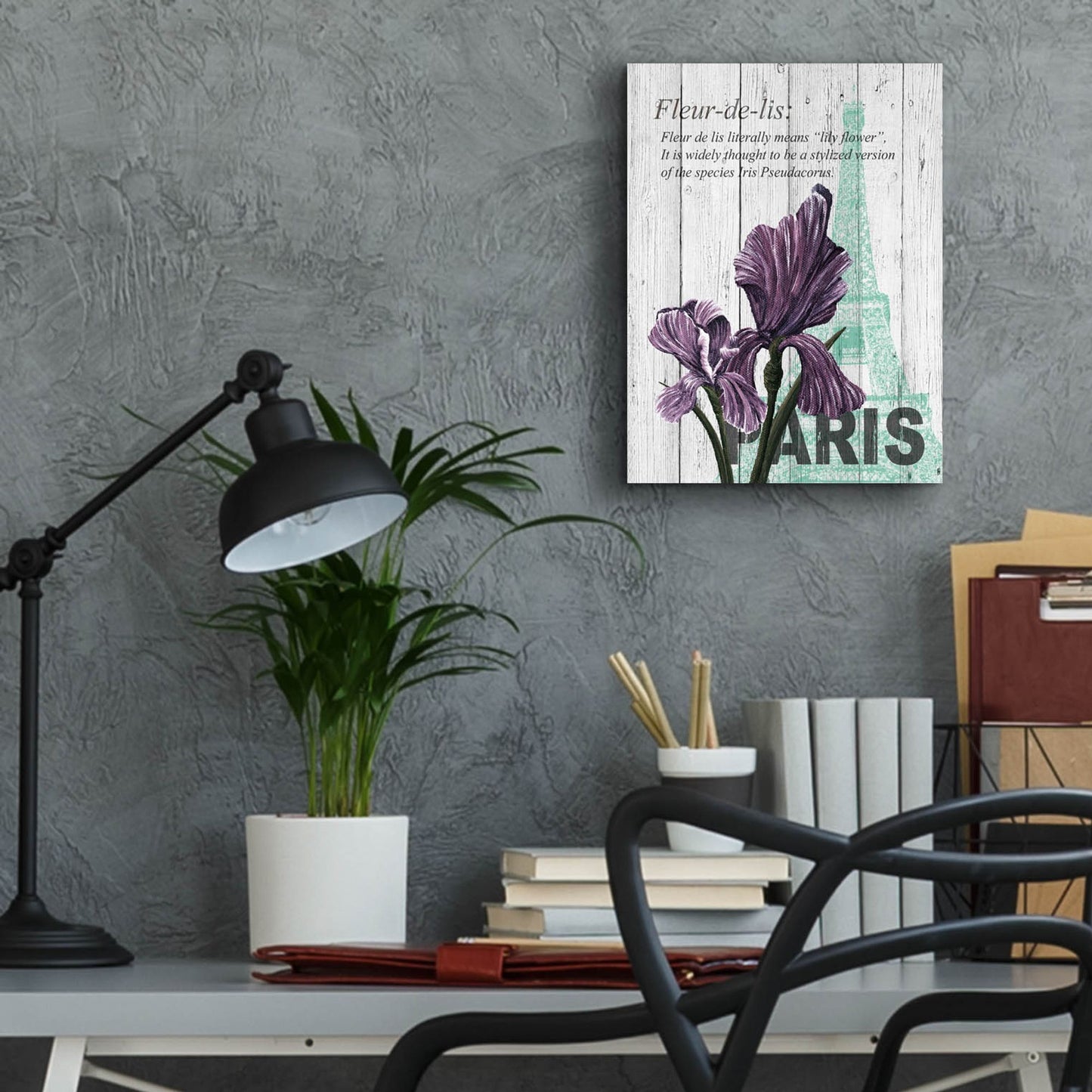 Epic Art ' Paris Iris' by Alicia Soave, Acrylic Glass Wall Art,12x16