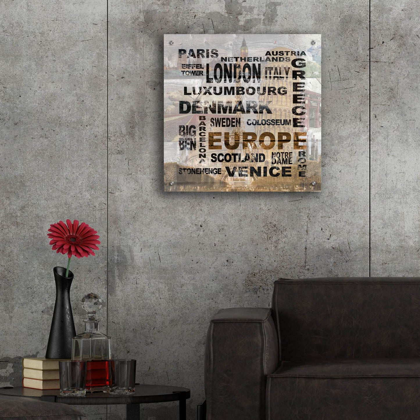 Epic Art ' Europe' by Alicia Soave, Acrylic Glass Wall Art,24x24