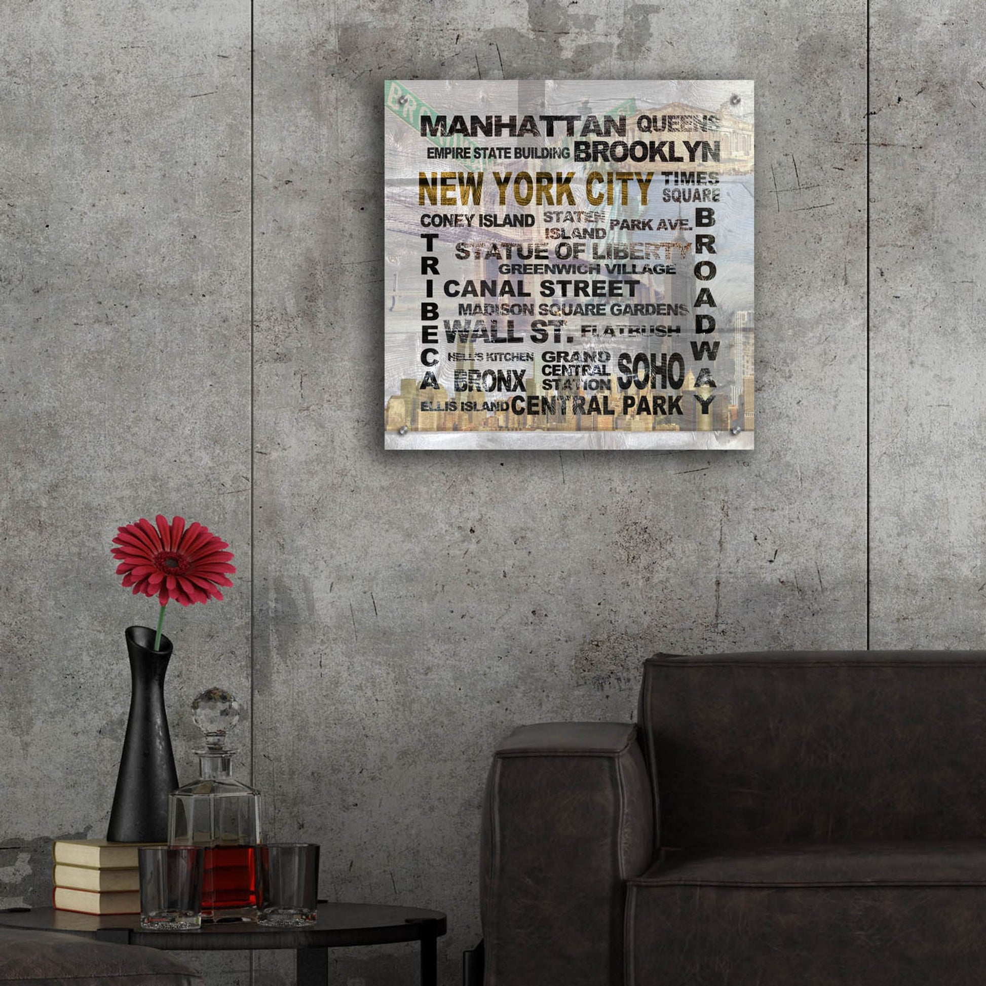 Epic Art ' New York City' by Alicia Soave, Acrylic Glass Wall Art,24x24