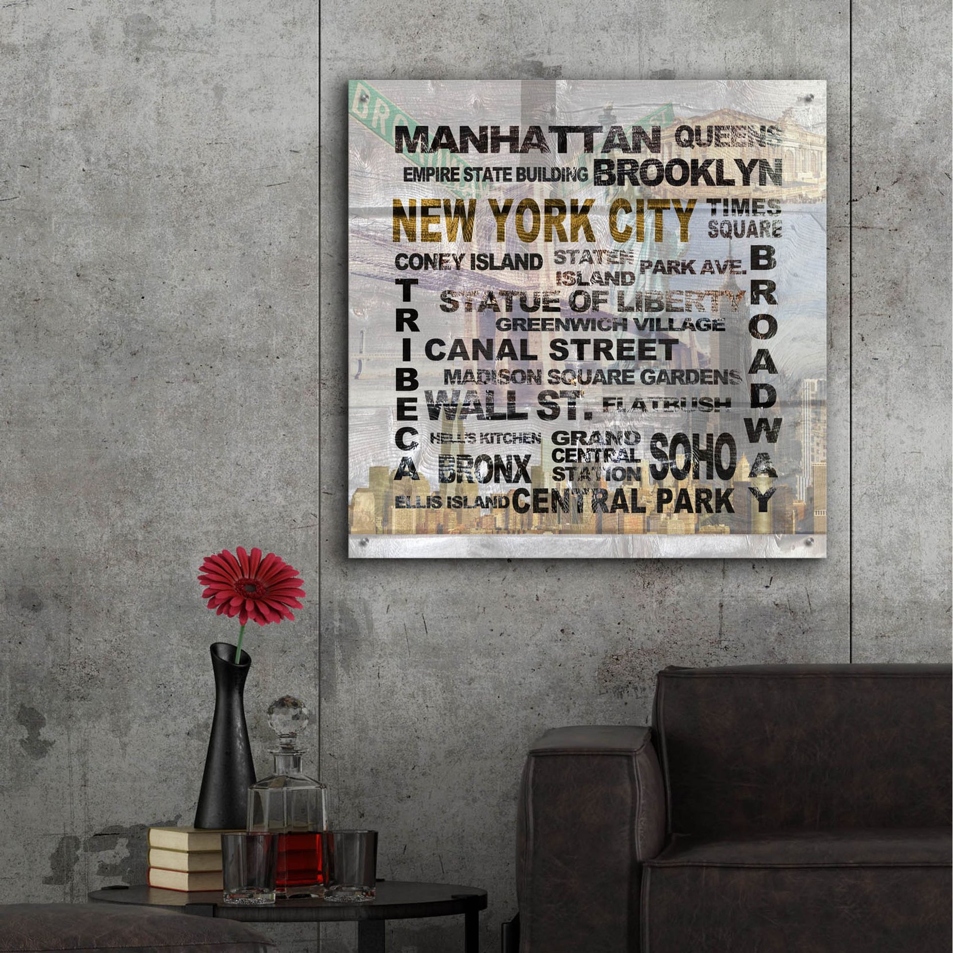 Epic Art ' New York City' by Alicia Soave, Acrylic Glass Wall Art,36x36