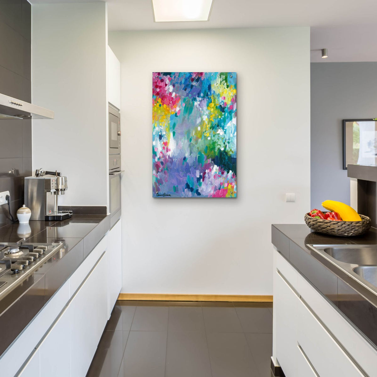 Dancing in the Rain by Amira Rahim - 24x36 acrylic wall art in a room