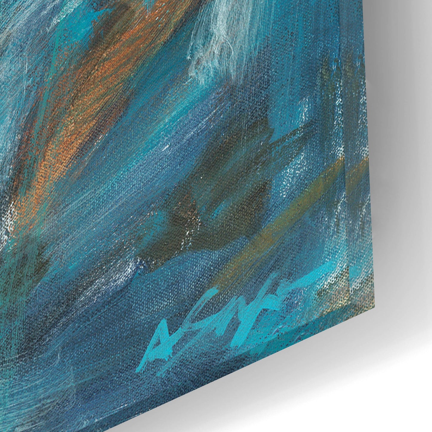 Epic Art ' Blue Duet' by Angela Saxon, Acrylic Glass Wall Art,12x12