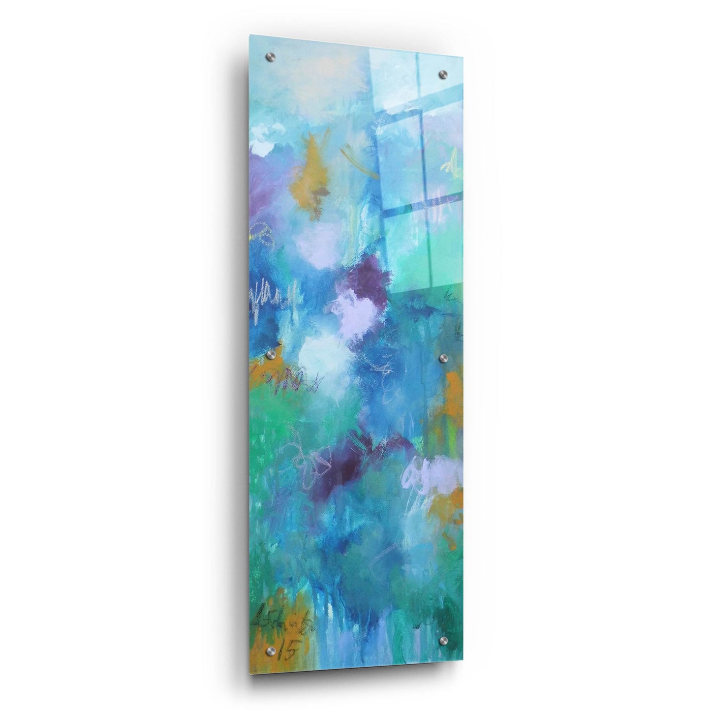 Epic Art ' Walking In Colors One' by Anna Schueler, Acrylic Glass Wall Art,12x36