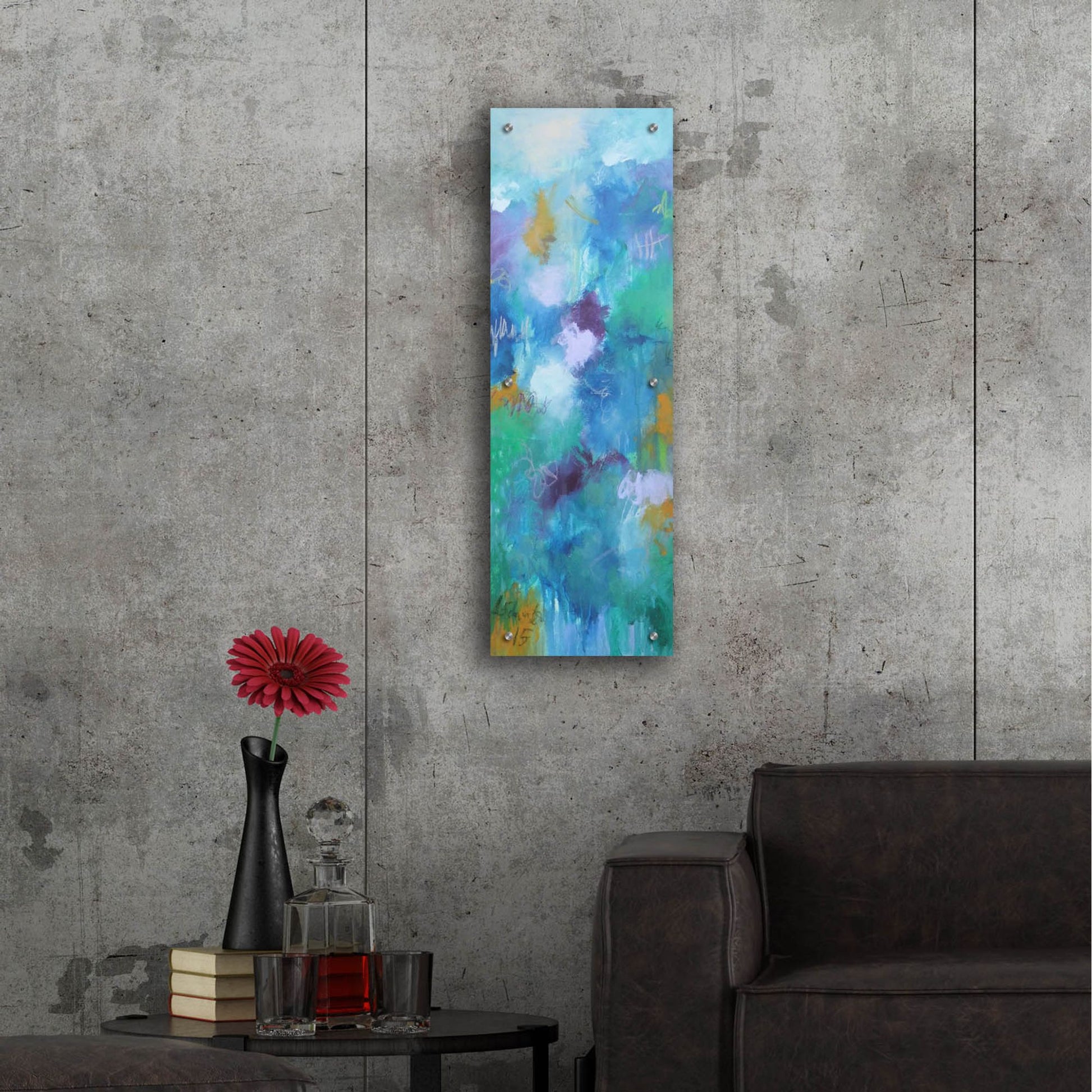 Epic Art ' Walking In Colors One' by Anna Schueler, Acrylic Glass Wall Art,12x36