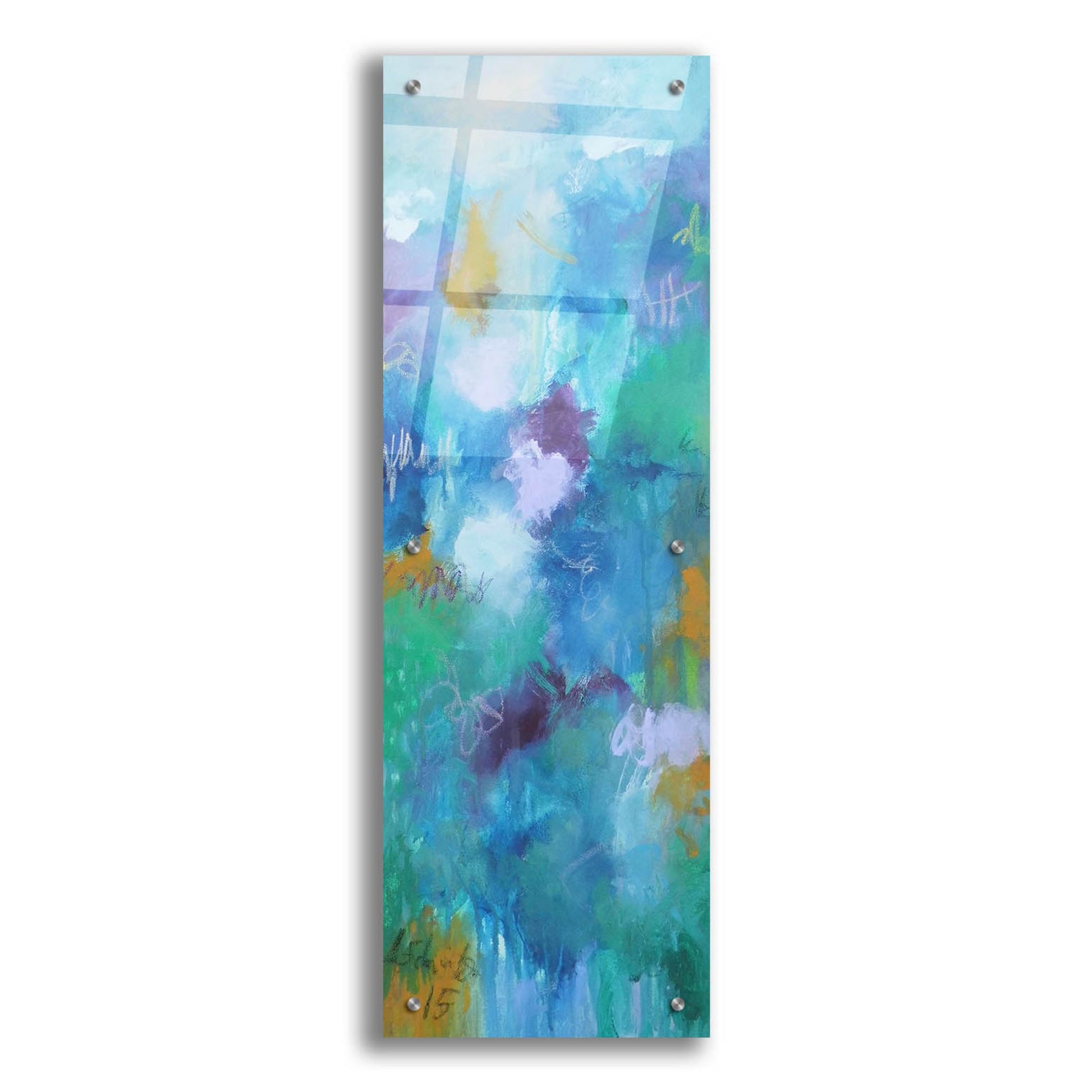 Epic Art ' Walking In Colors One' by Anna Schueler, Acrylic Glass Wall Art,12x36