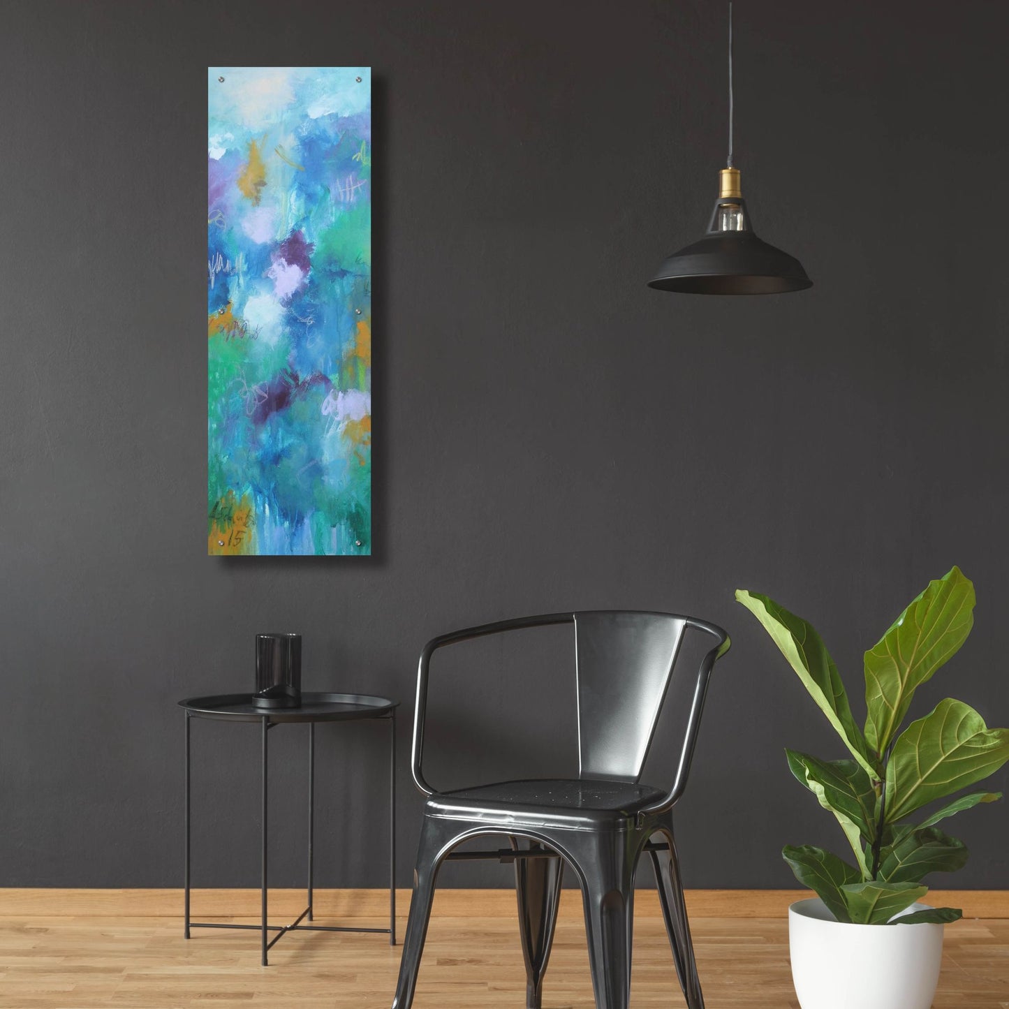 Epic Art ' Walking In Colors One' by Anna Schueler, Acrylic Glass Wall Art,16x48