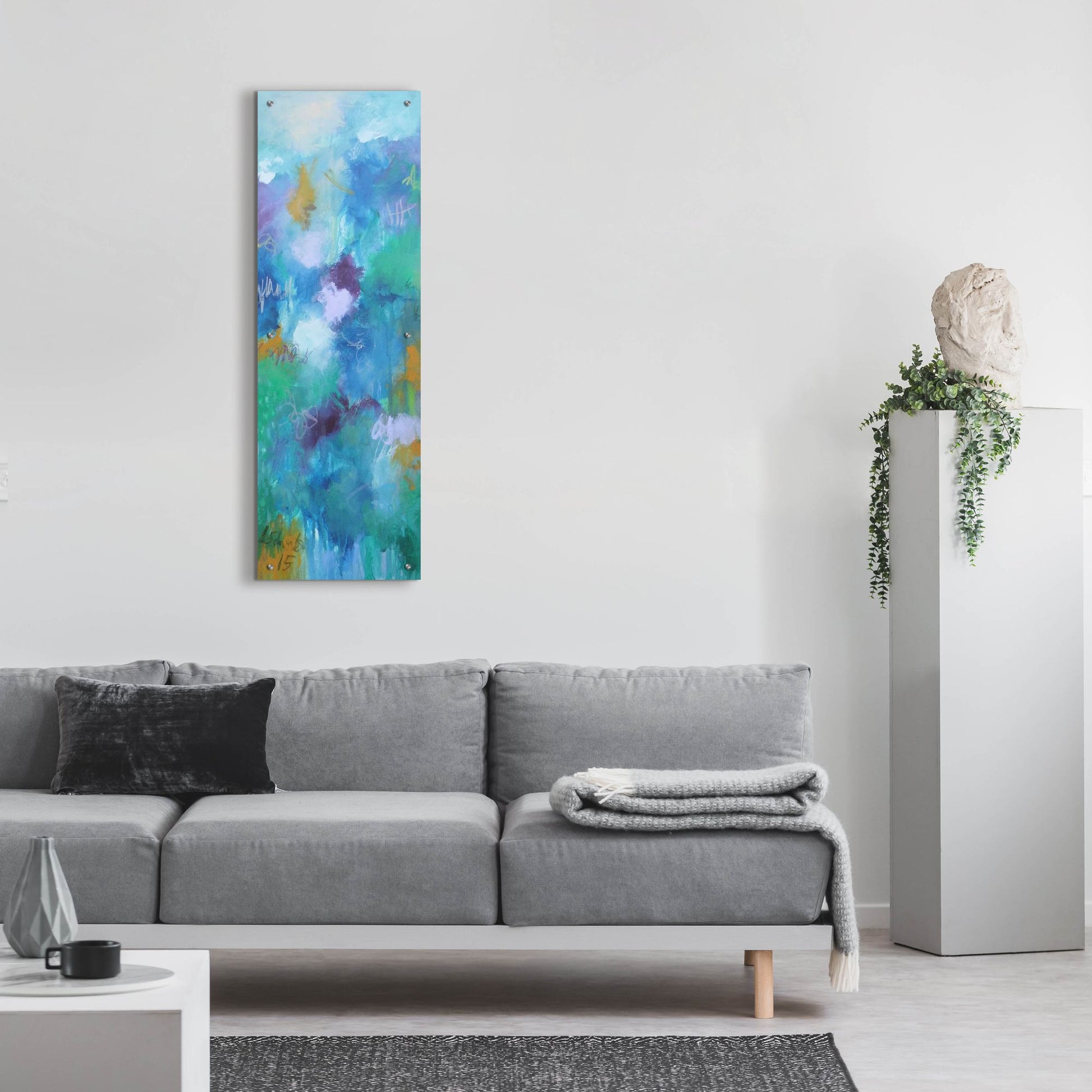 Epic Art ' Walking In Colors One' by Anna Schueler, Acrylic Glass Wall Art,16x48