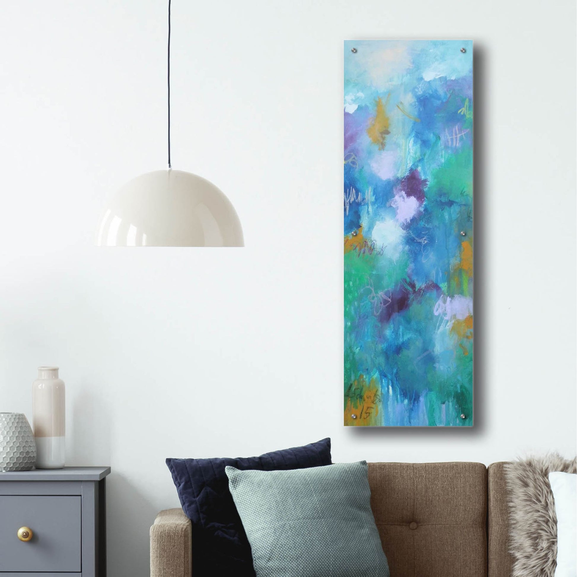 Epic Art ' Walking In Colors One' by Anna Schueler, Acrylic Glass Wall Art,16x48