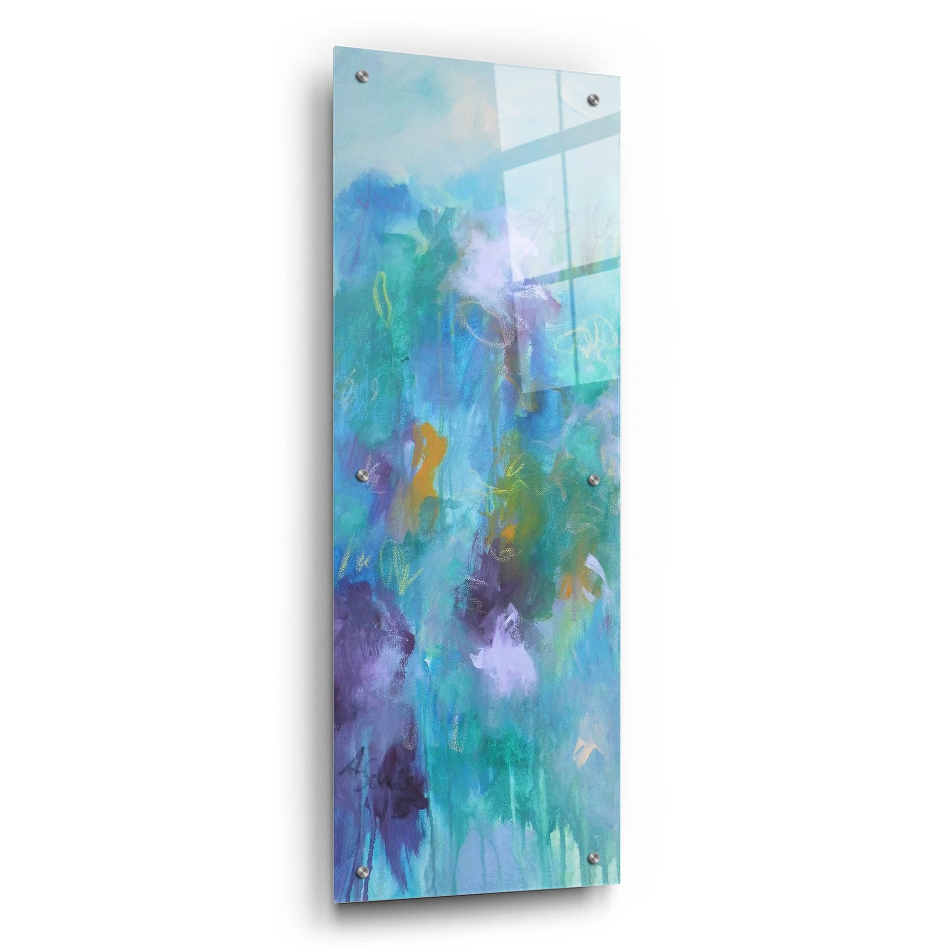 Epic Art ' Walking In Colors Two' by Anna Schueler, Acrylic Glass Wall Art,12x36