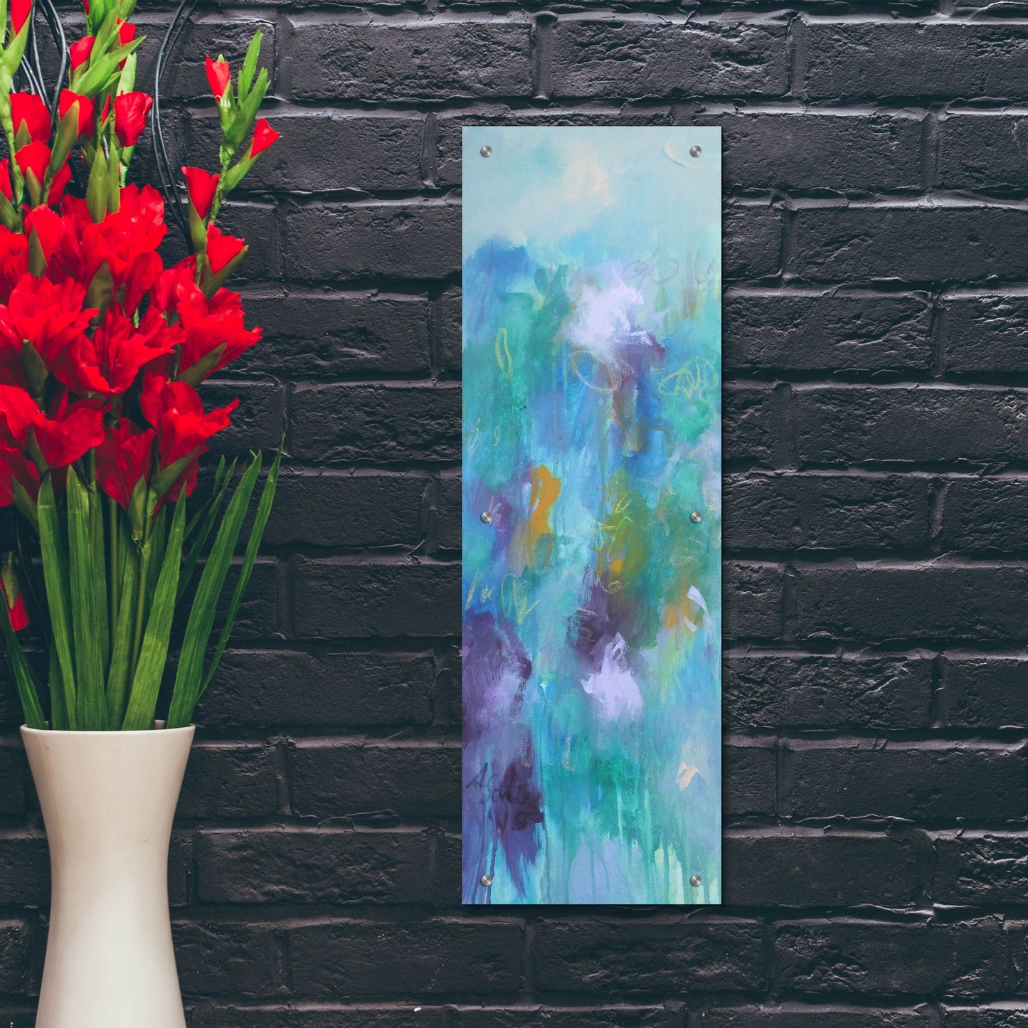 Epic Art ' Walking In Colors Two' by Anna Schueler, Acrylic Glass Wall Art,12x36