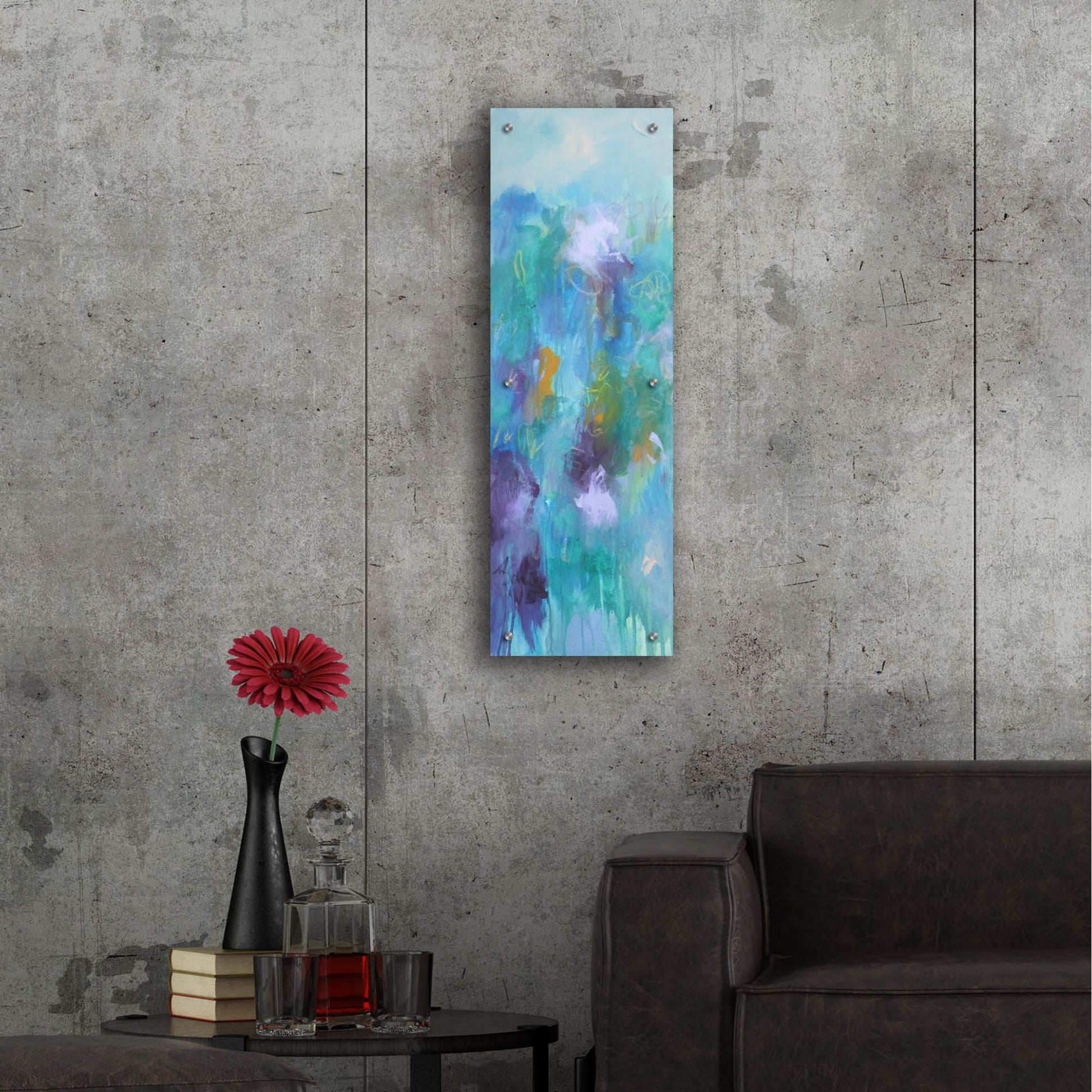 Epic Art ' Walking In Colors Two' by Anna Schueler, Acrylic Glass Wall Art,12x36