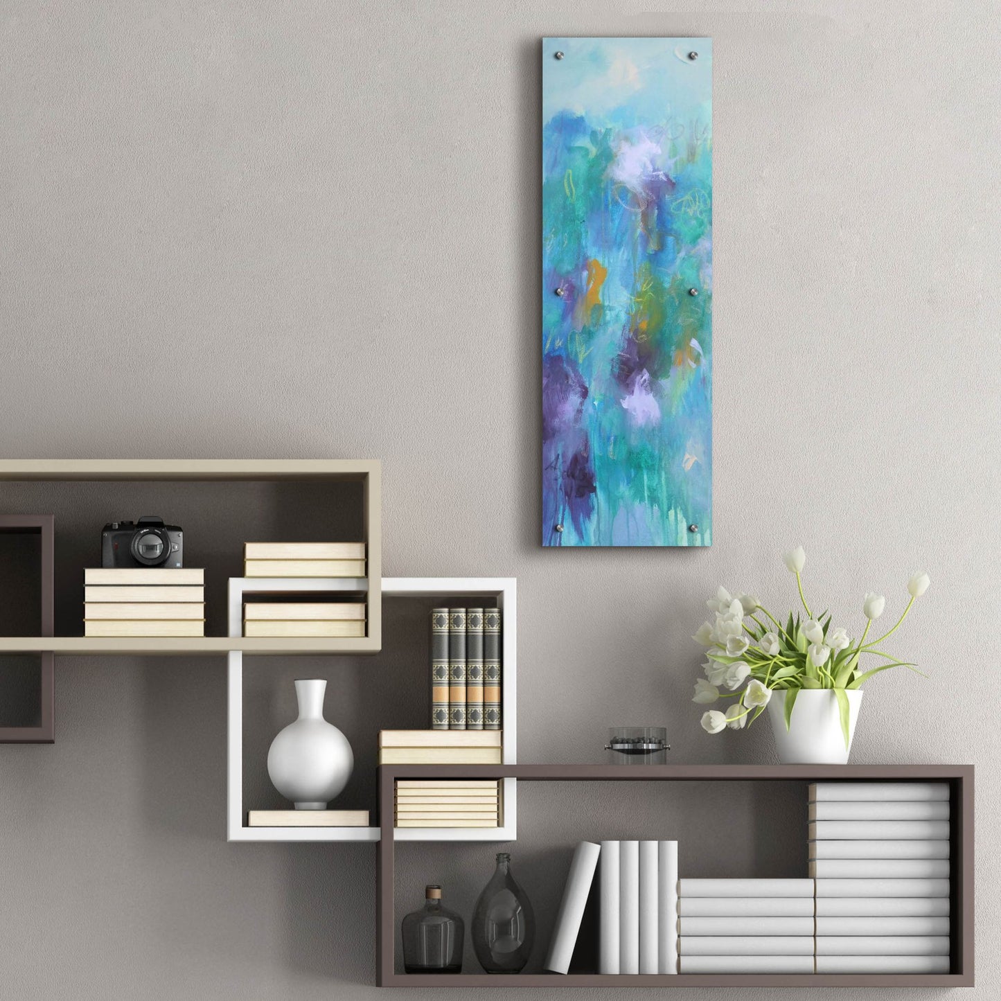 Epic Art ' Walking In Colors Two' by Anna Schueler, Acrylic Glass Wall Art,12x36