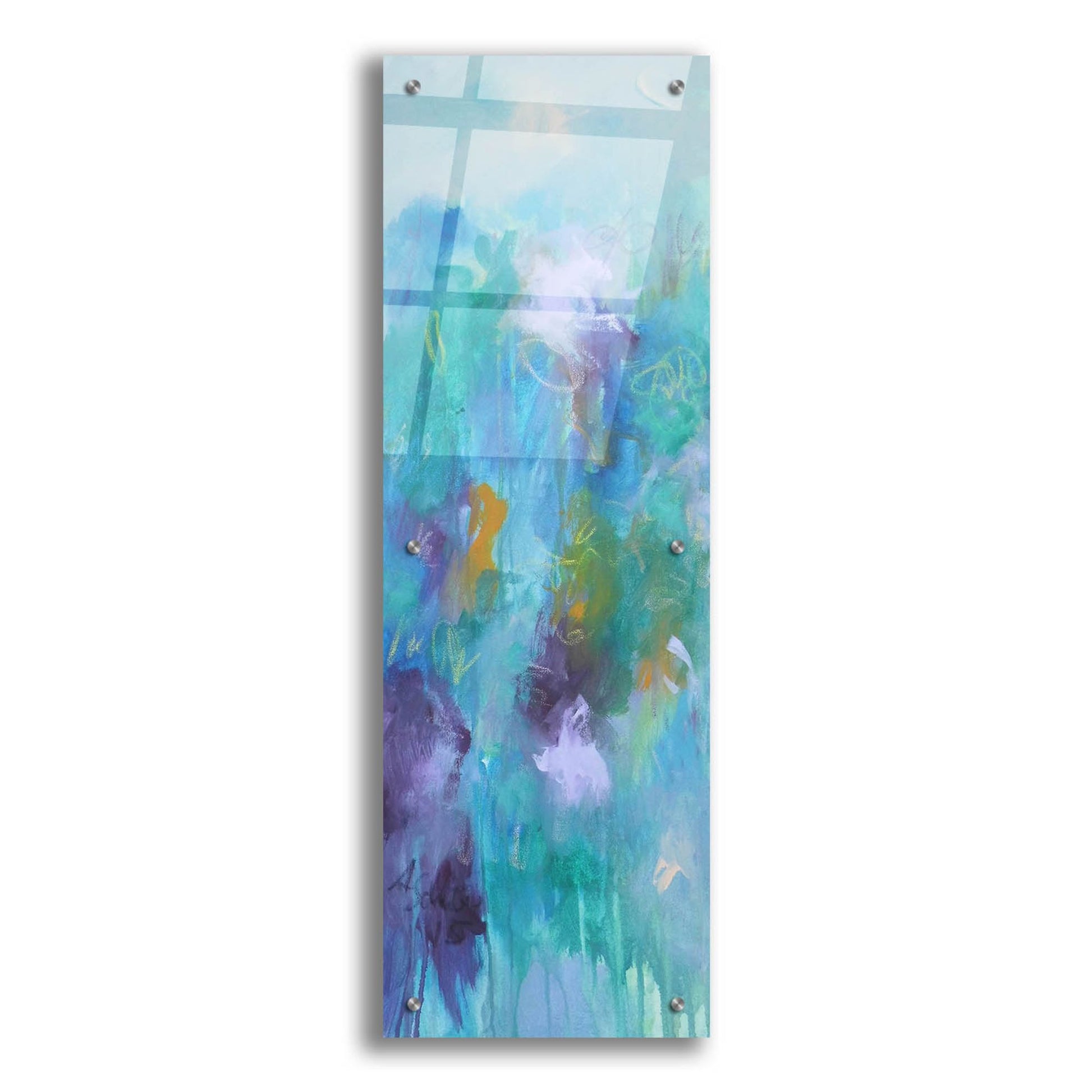 Epic Art ' Walking In Colors Two' by Anna Schueler, Acrylic Glass Wall Art,12x36