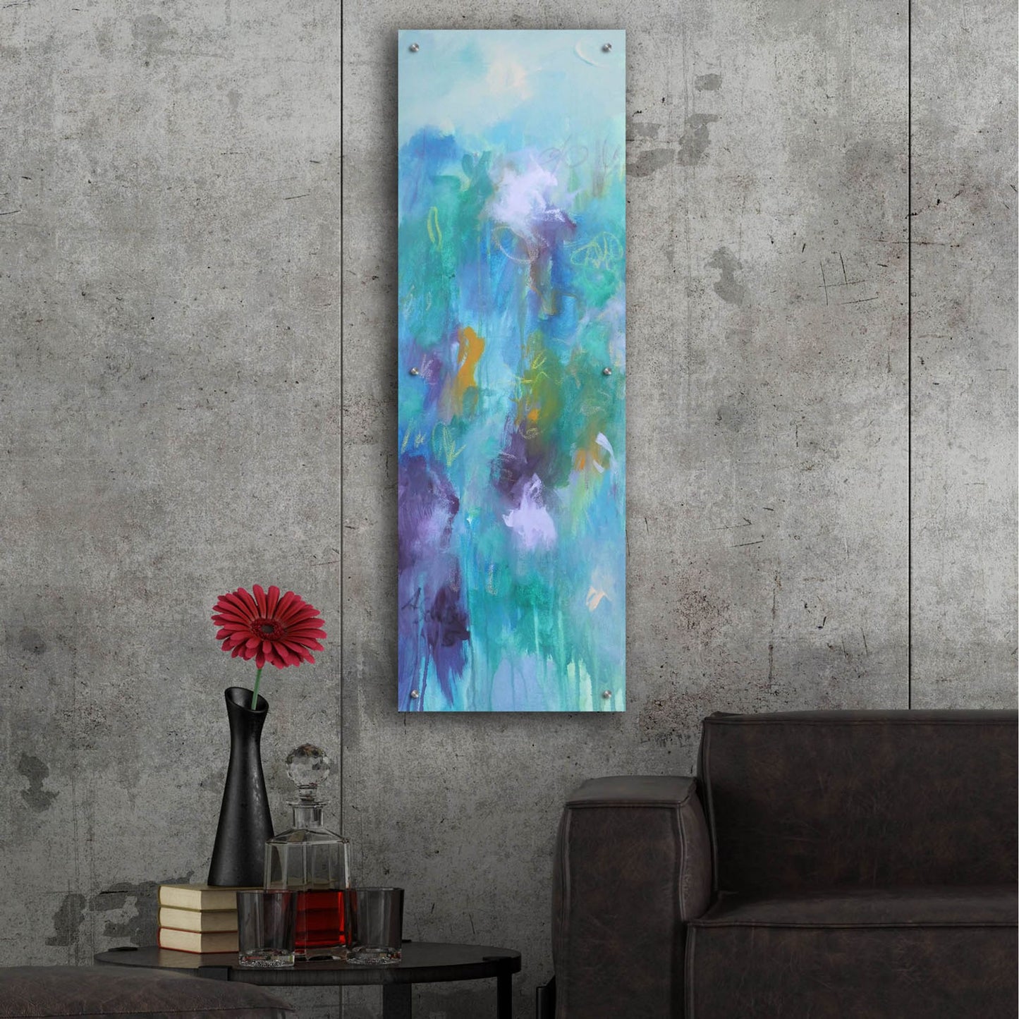 Epic Art ' Walking In Colors Two' by Anna Schueler, Acrylic Glass Wall Art,16x48