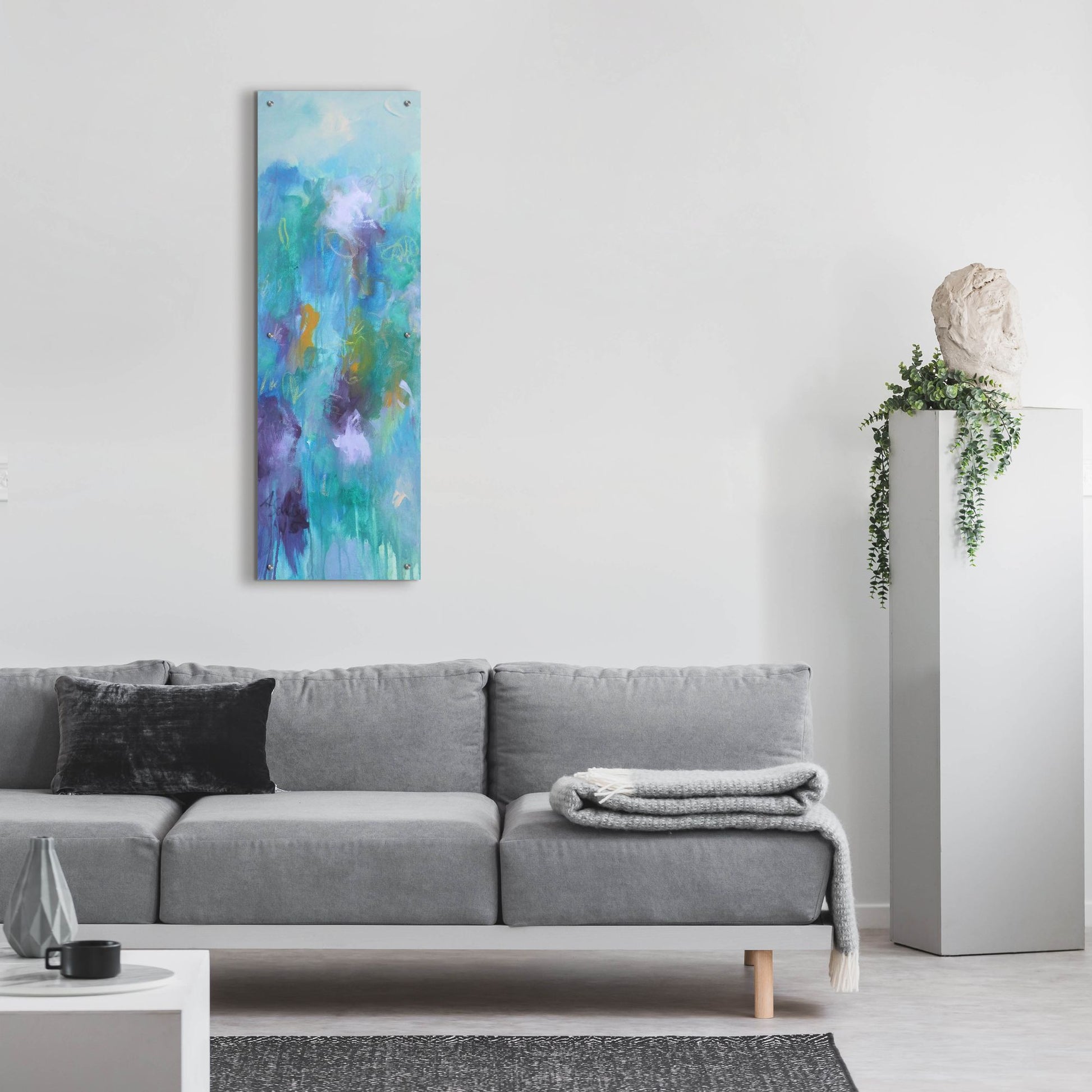 Epic Art ' Walking In Colors Two' by Anna Schueler, Acrylic Glass Wall Art,16x48