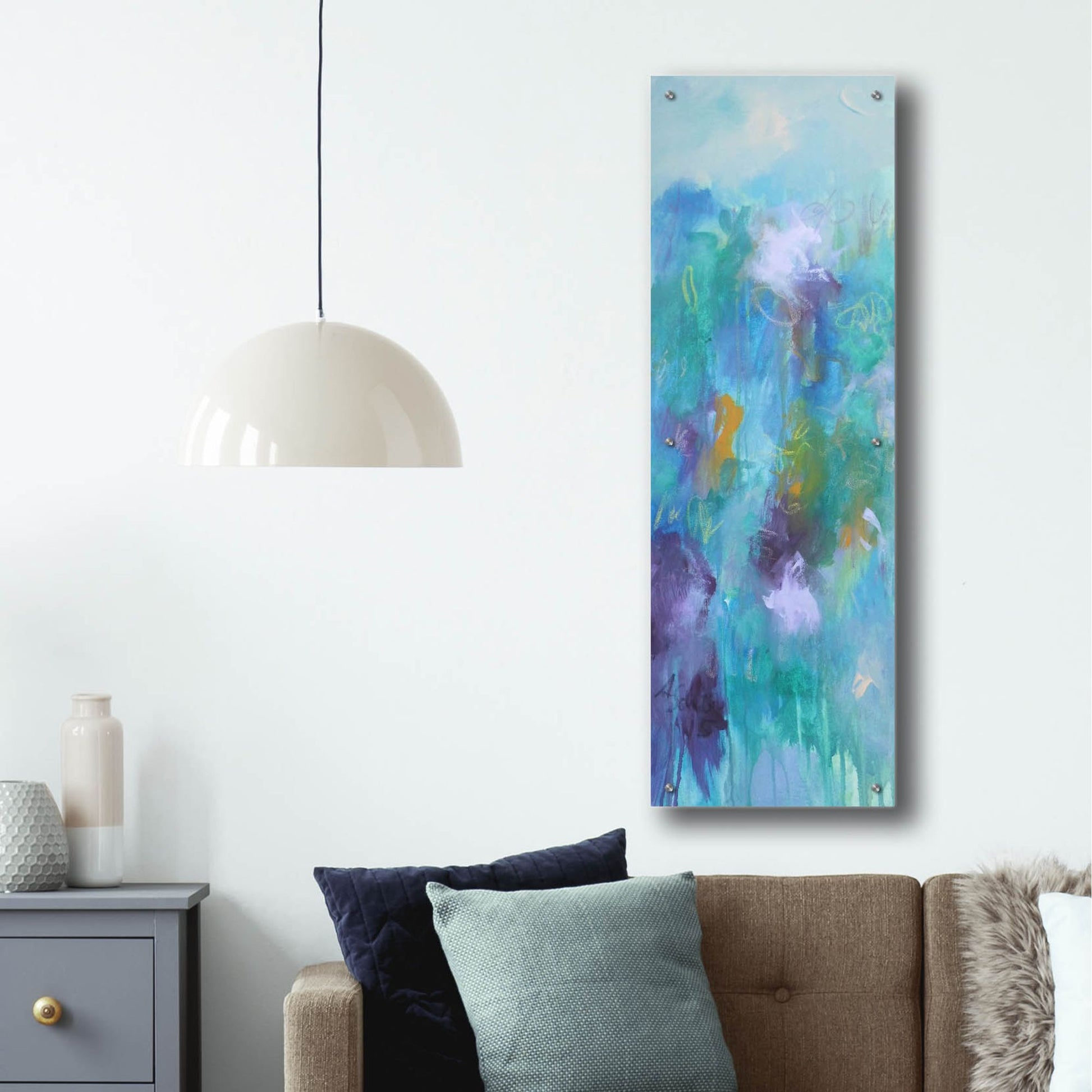 Epic Art ' Walking In Colors Two' by Anna Schueler, Acrylic Glass Wall Art,16x48