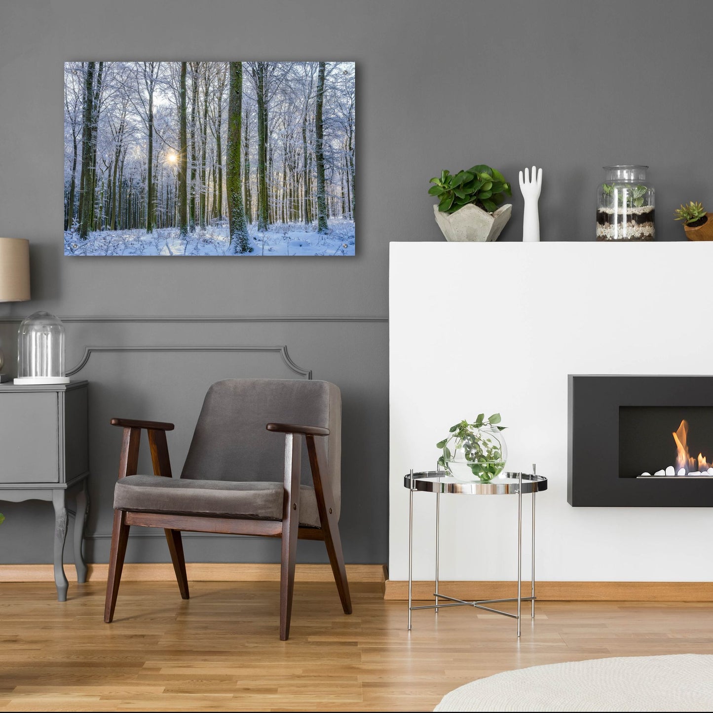 Epic Art ' Frosty Forest' by Anne Schneidersmann, Acrylic Glass Wall Art,36x24