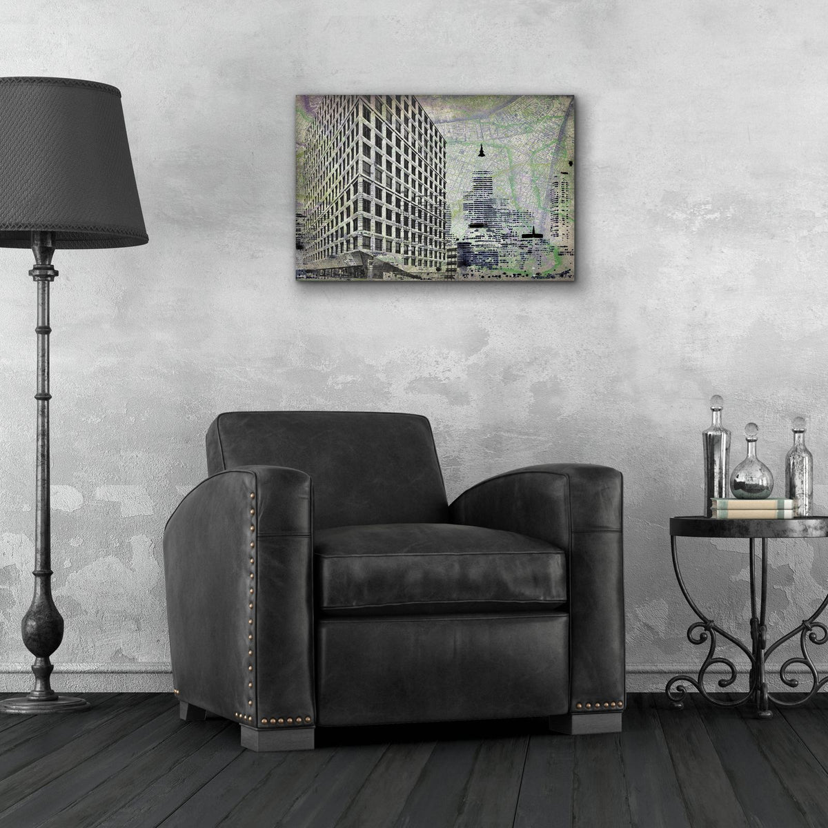Cityscape I by Art Roberts - 24x16 acrylic wall art in a room