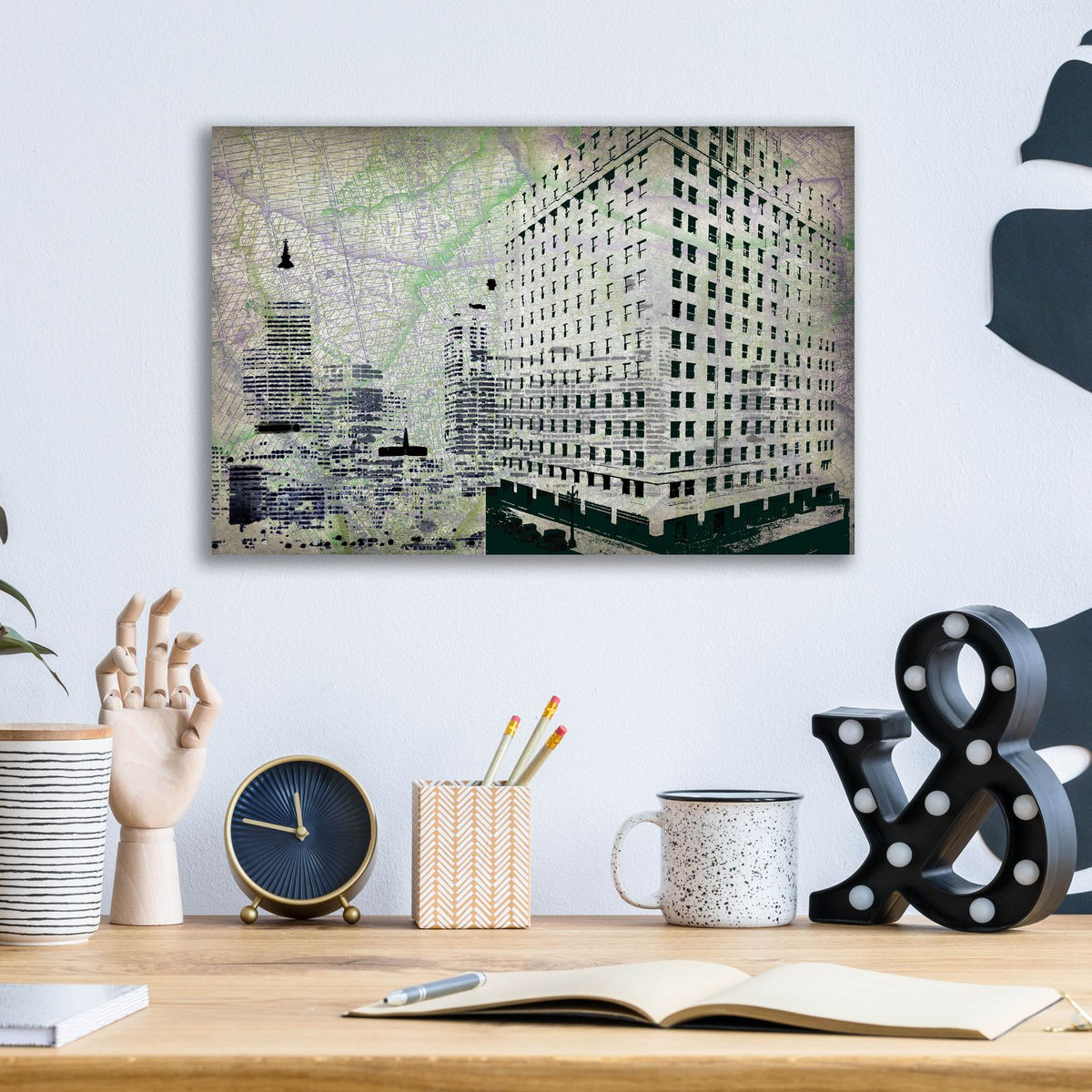 Cityscape II by Art Roberts - 16x12 acrylic wall art in a room