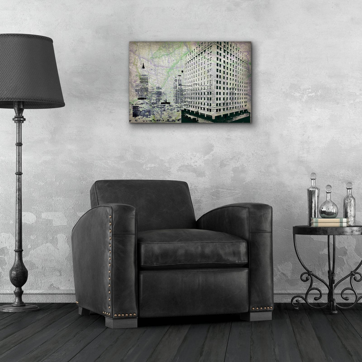 Cityscape II by Art Roberts - 24x16 acrylic wall art in a room