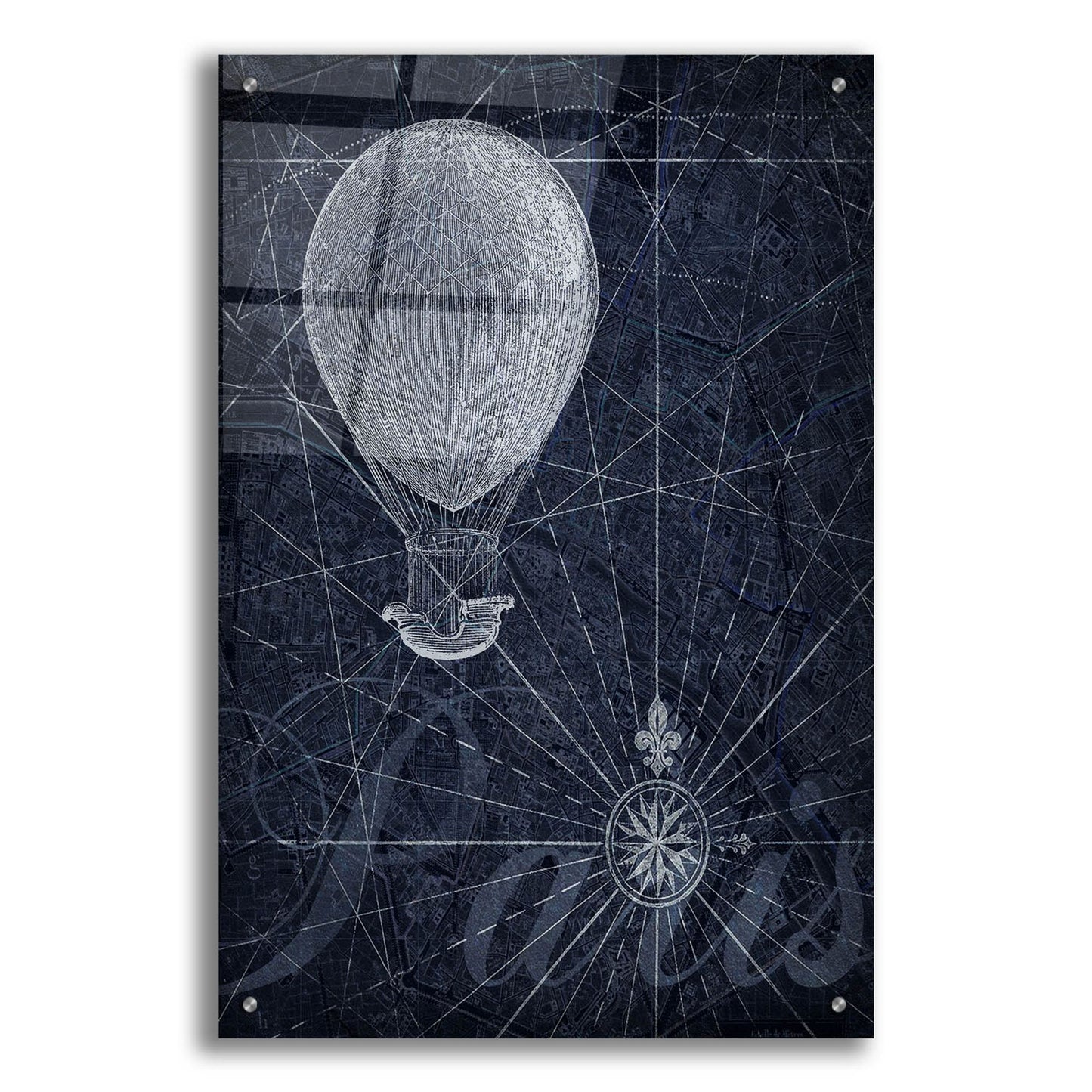 Epic Art ' Hot Air over Paris I' by Art Roberts, Acrylic Glass Wall Art,24x36