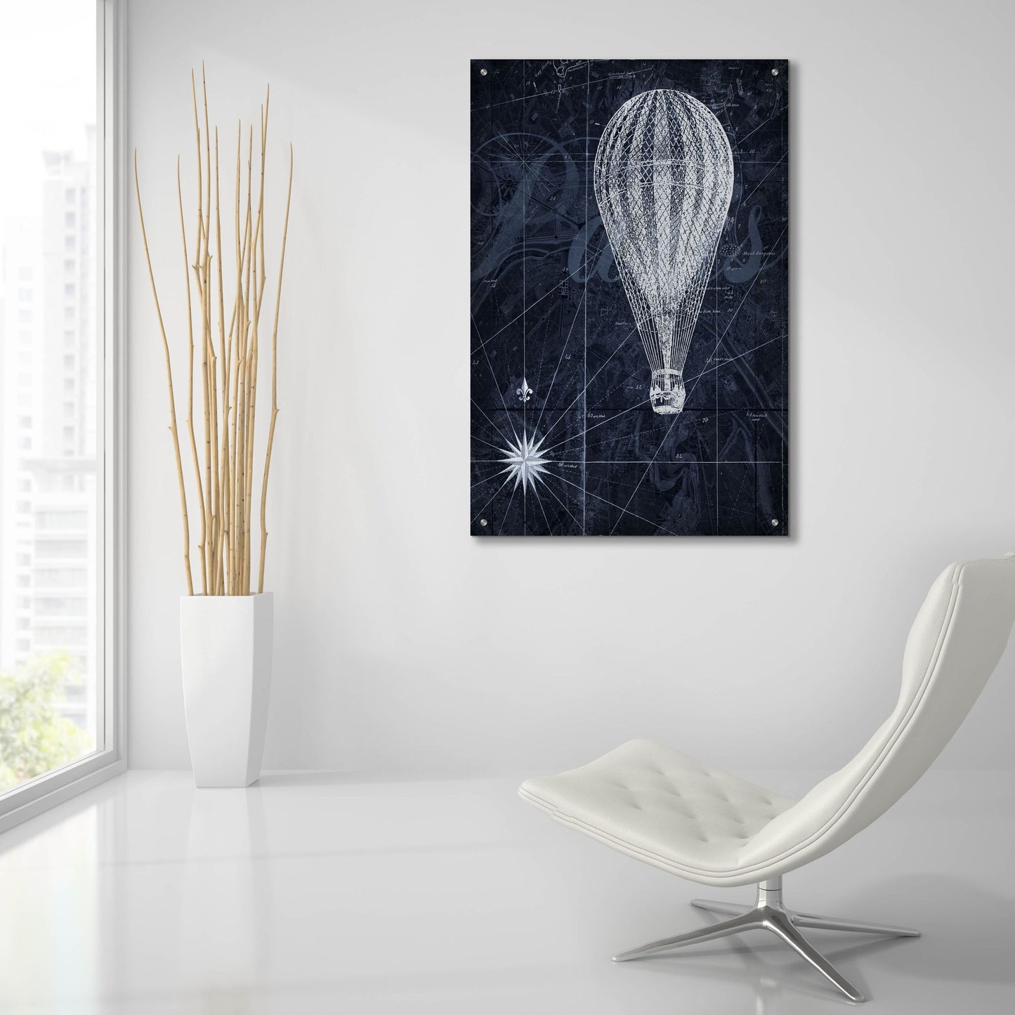 Epic Art ' Hot Air over Paris II' by Art Roberts, Acrylic Glass Wall Art,24x36