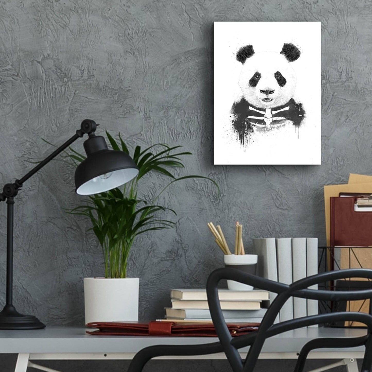 Epic Art ' Zombie Panda' by Emma Styles, Acrylic Glass Wall Art,12x16