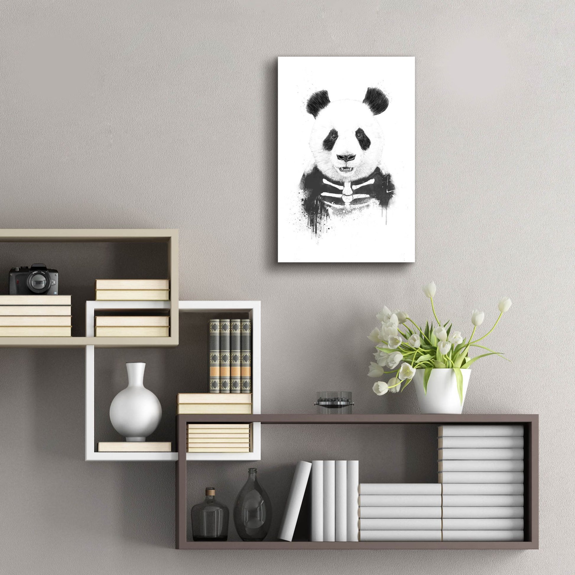 Epic Art ' Zombie Panda' by Emma Styles, Acrylic Glass Wall Art,16x24