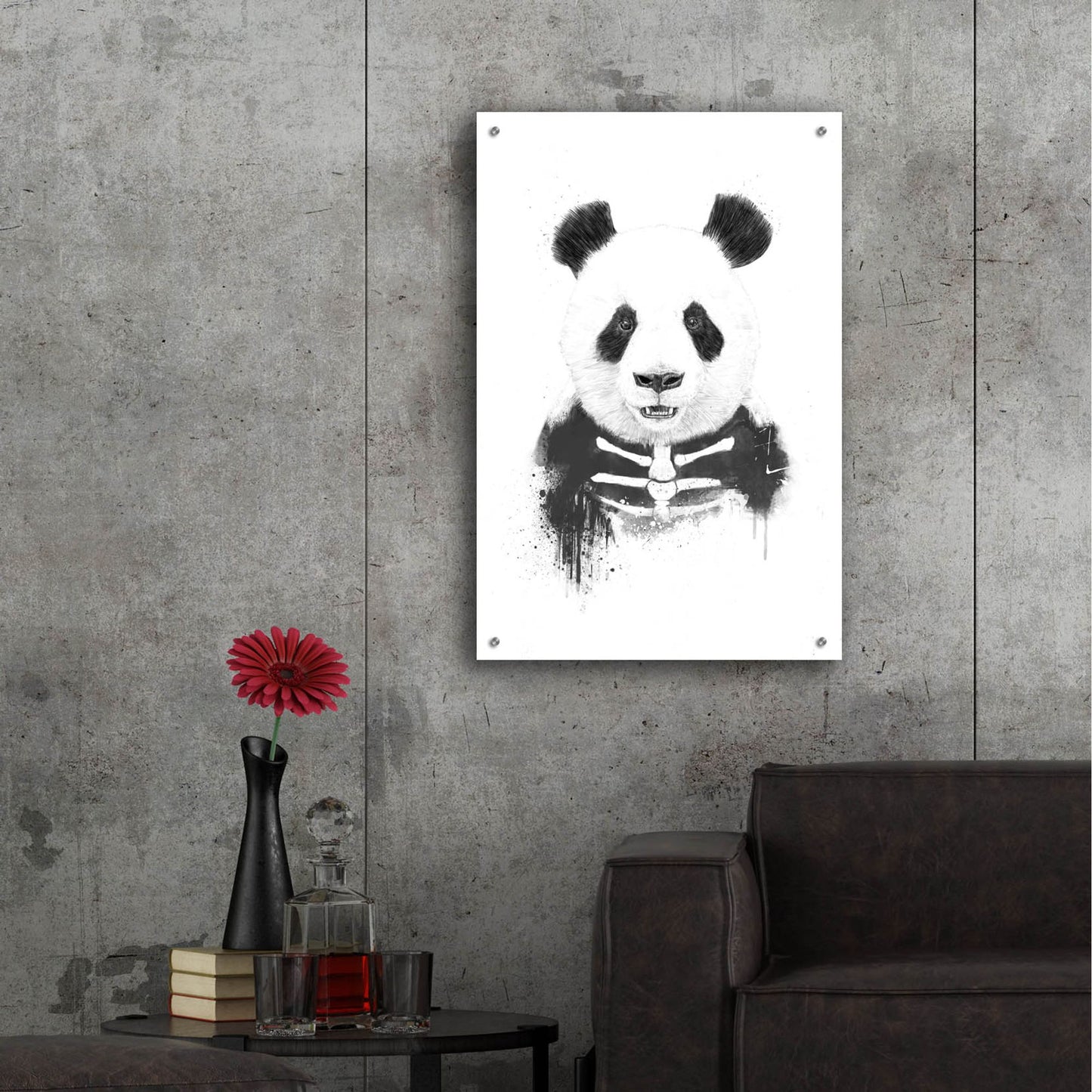 Epic Art ' Zombie Panda' by Emma Styles, Acrylic Glass Wall Art,24x36