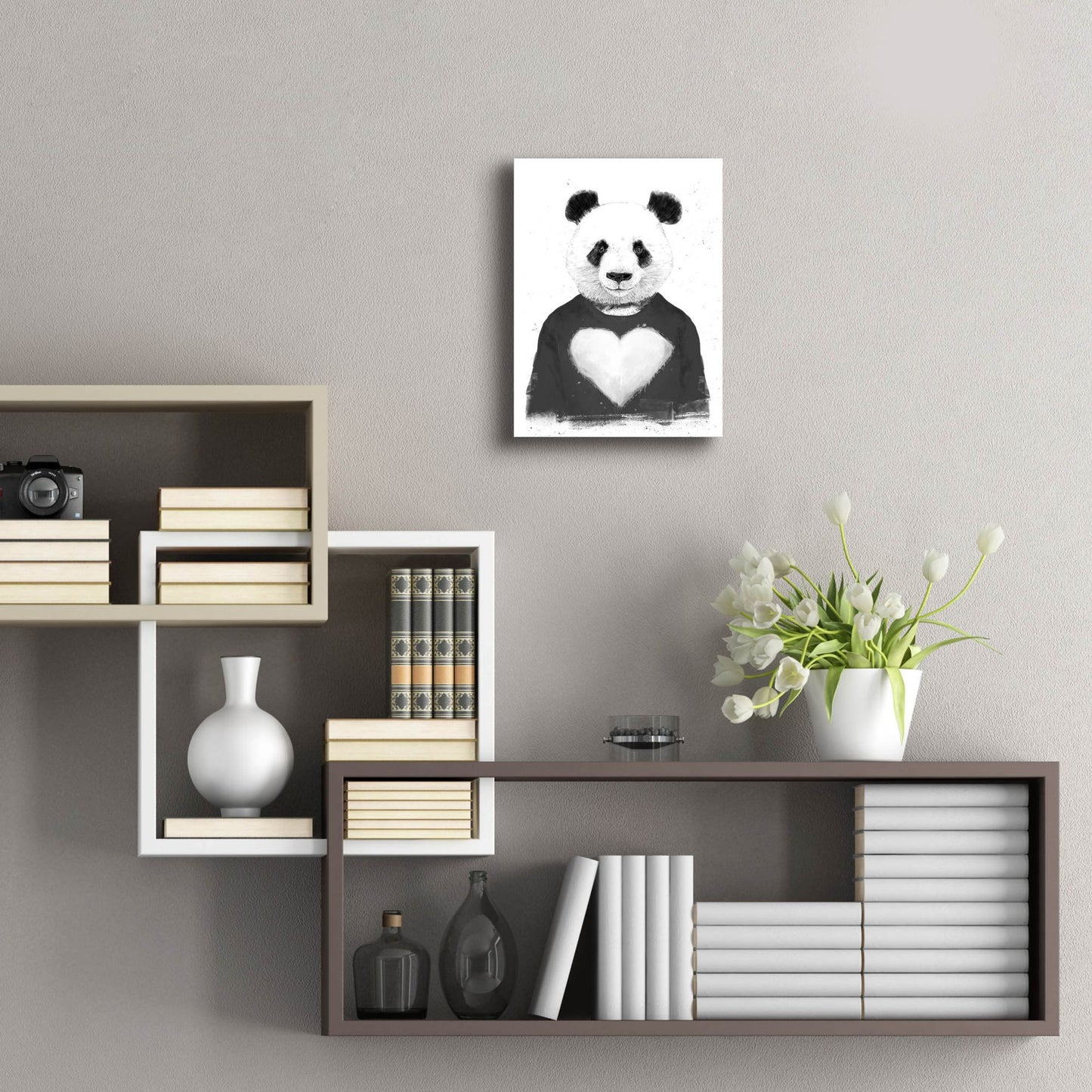 Epic Art ' Lovely Panda' by Balazs Solti, Acrylic Glass Wall Art,12x16