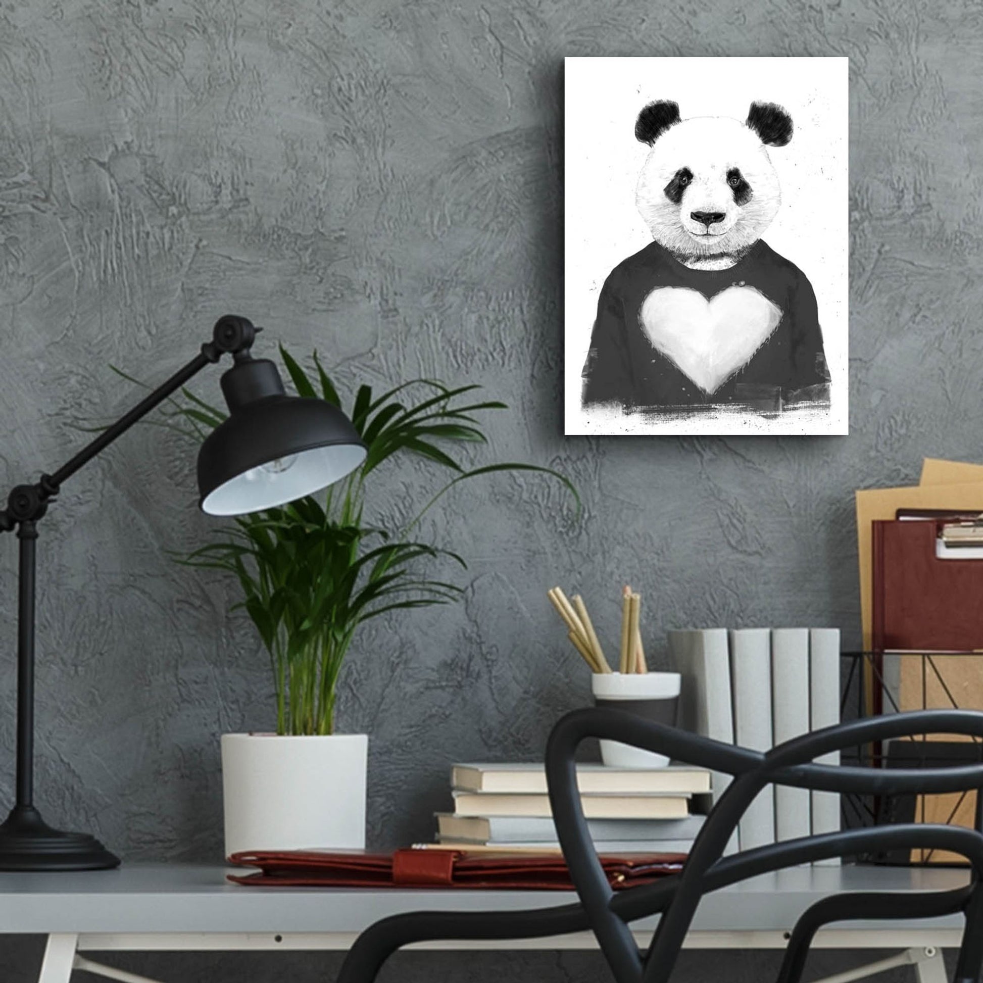 Epic Art ' Lovely Panda' by Balazs Solti, Acrylic Glass Wall Art,12x16