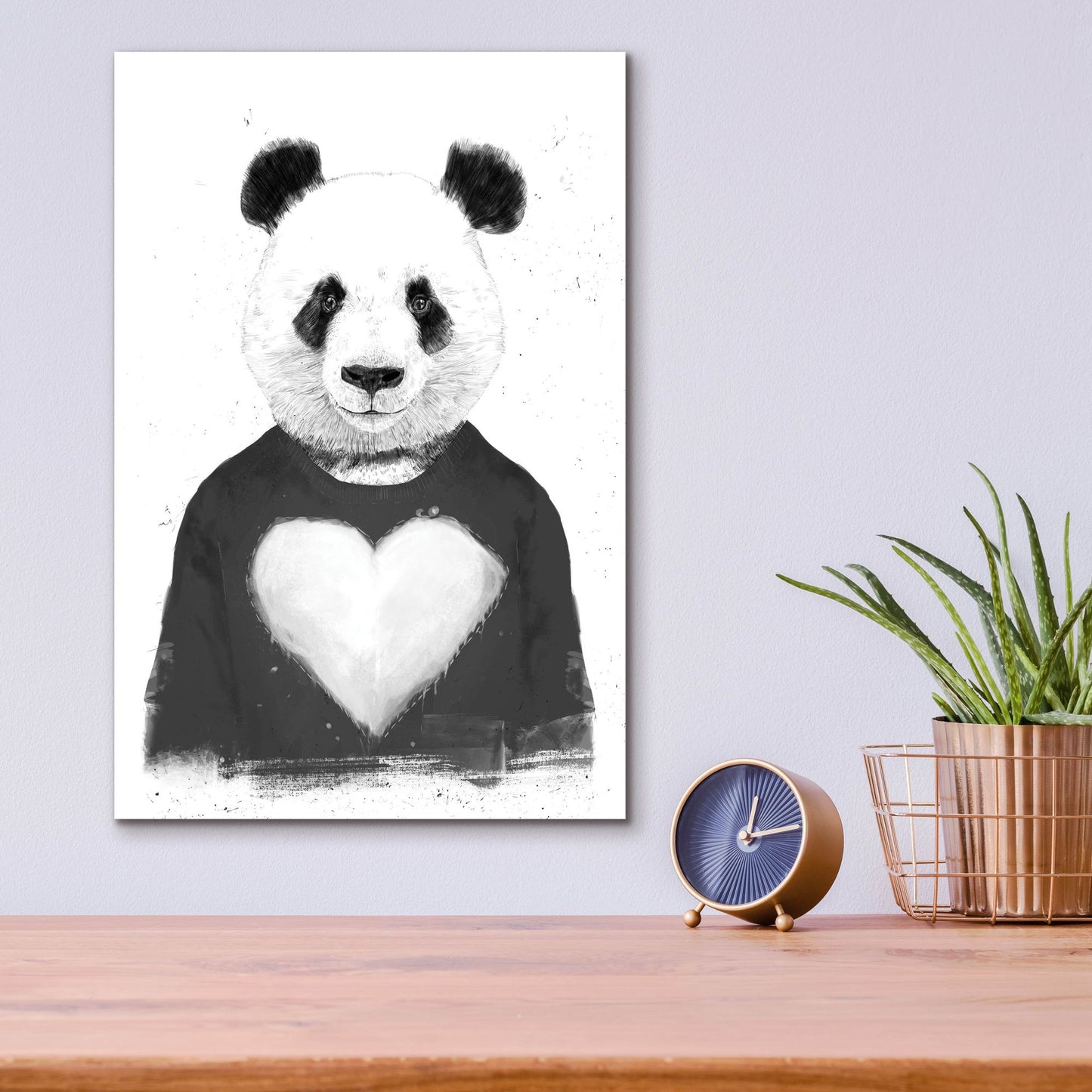 Epic Art ' Lovely Panda' by Balazs Solti, Acrylic Glass Wall Art,12x16