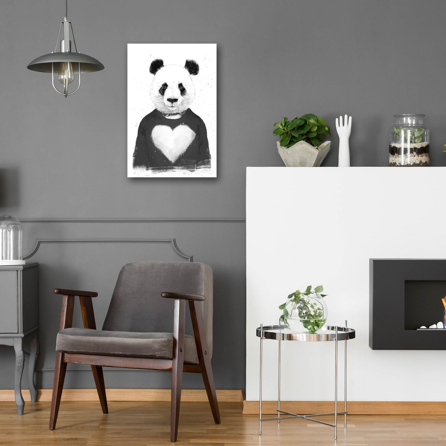 Epic Art ' Lovely Panda' by Balazs Solti, Acrylic Glass Wall Art,16x24