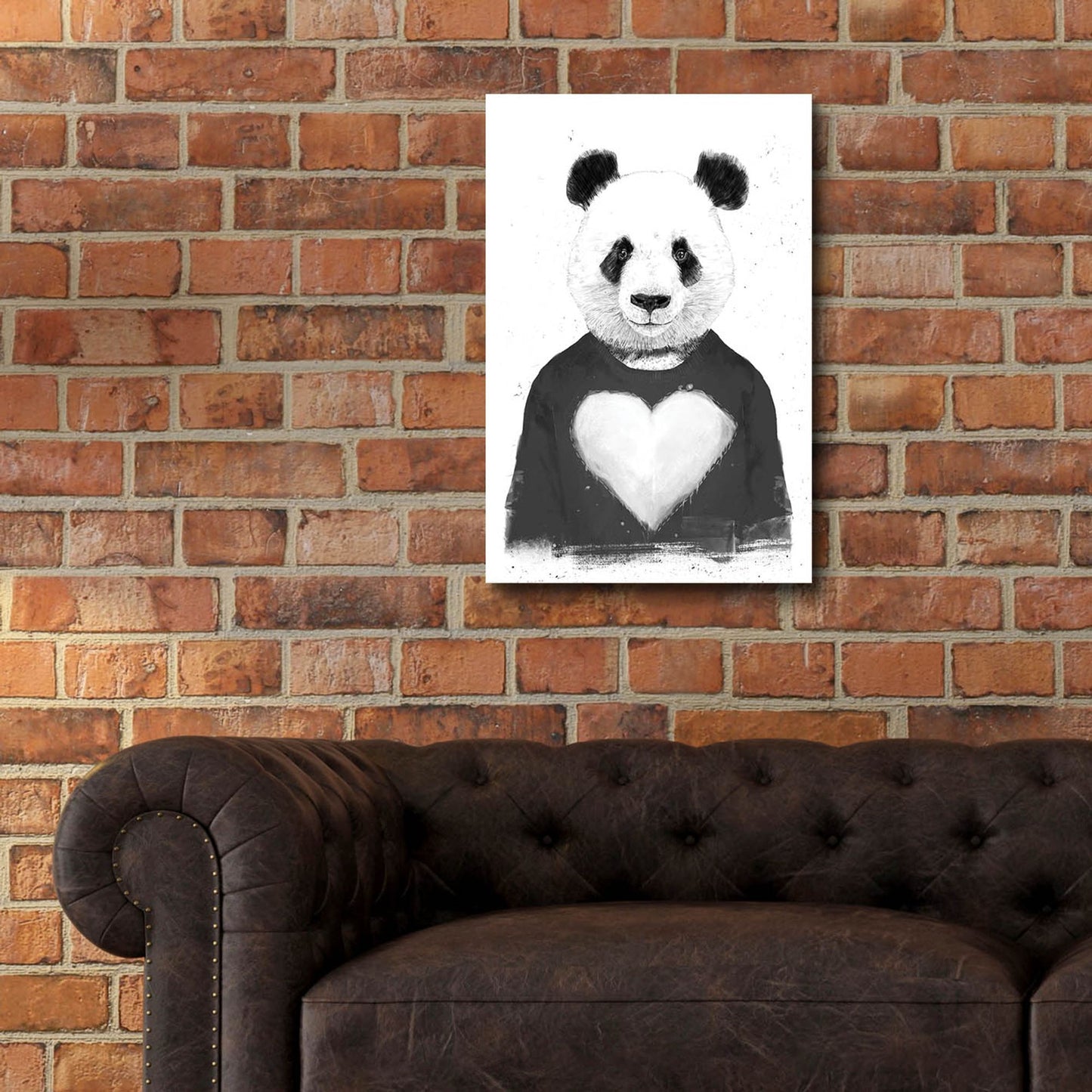 Epic Art ' Lovely Panda' by Balazs Solti, Acrylic Glass Wall Art,16x24