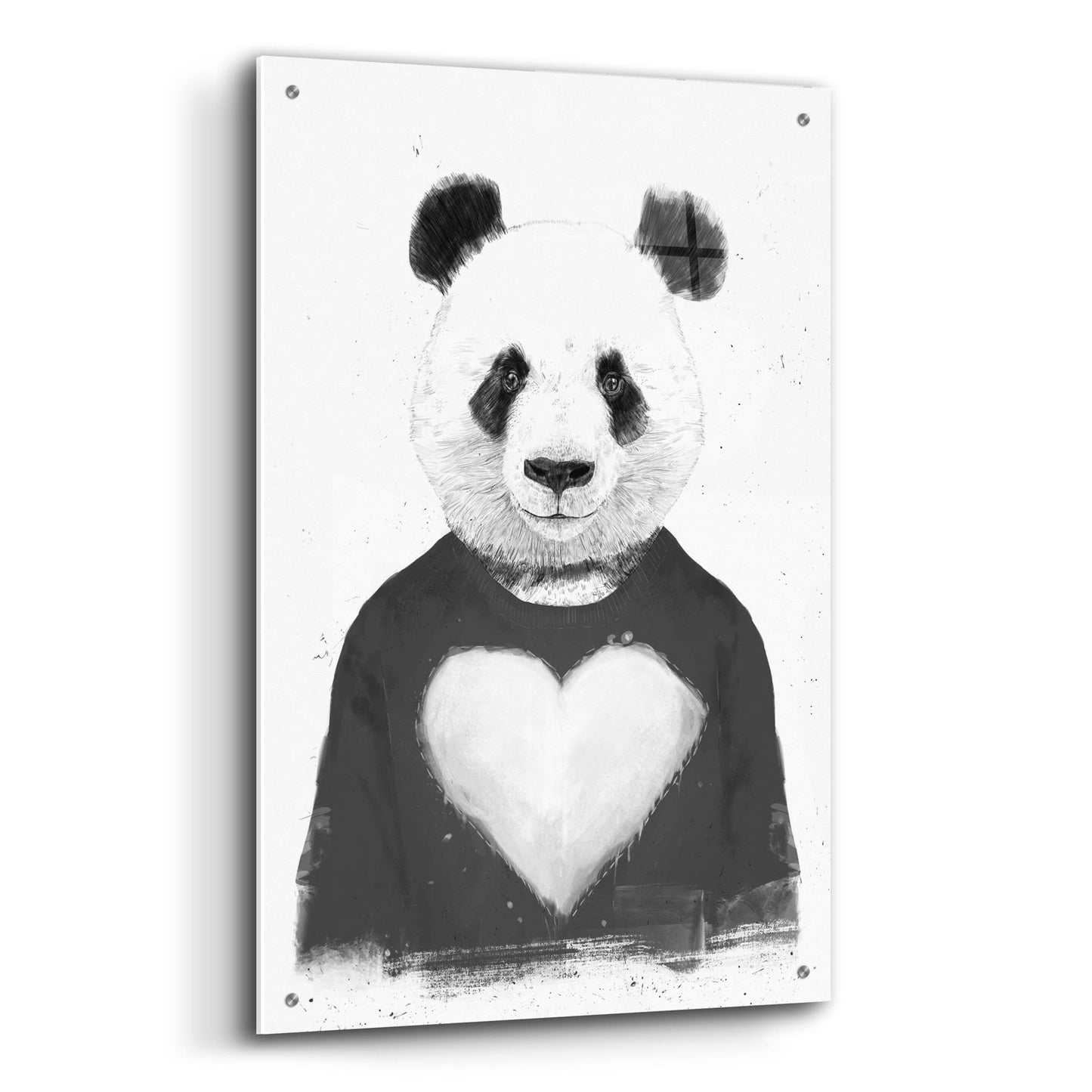 Epic Art ' Lovely Panda' by Balazs Solti, Acrylic Glass Wall Art,24x36