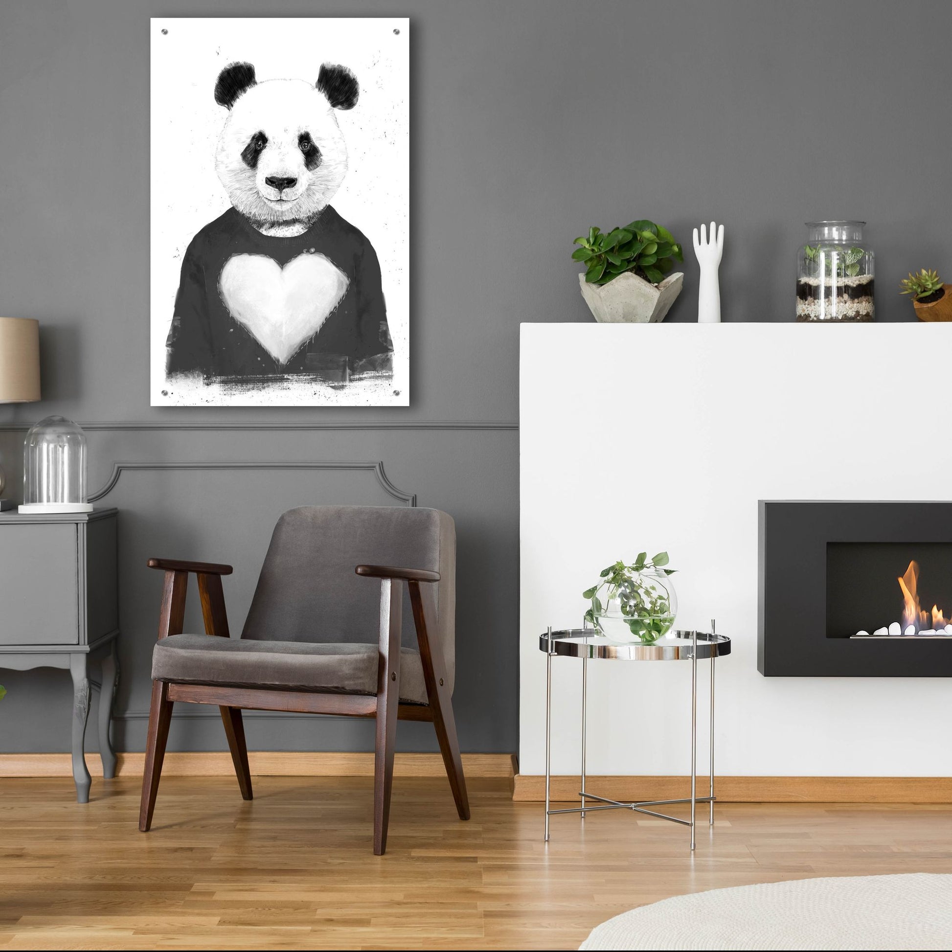 Epic Art ' Lovely Panda' by Balazs Solti, Acrylic Glass Wall Art,24x36