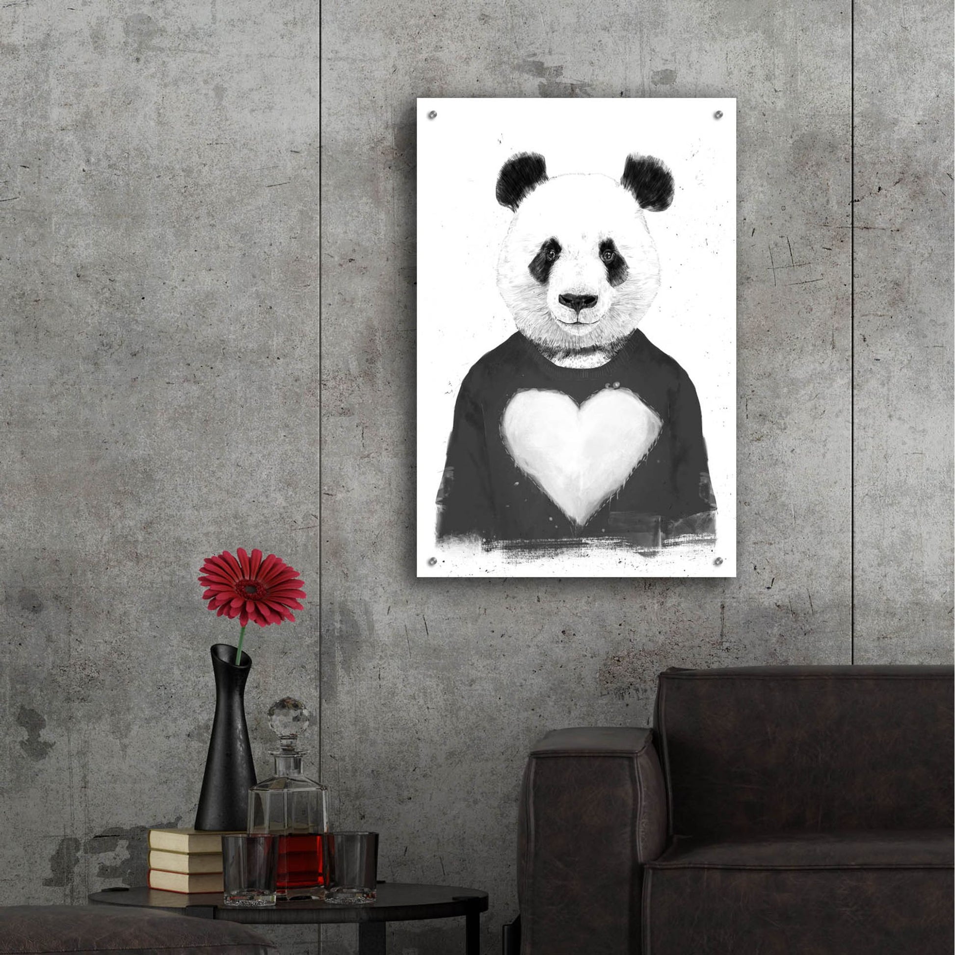 Epic Art ' Lovely Panda' by Balazs Solti, Acrylic Glass Wall Art,24x36