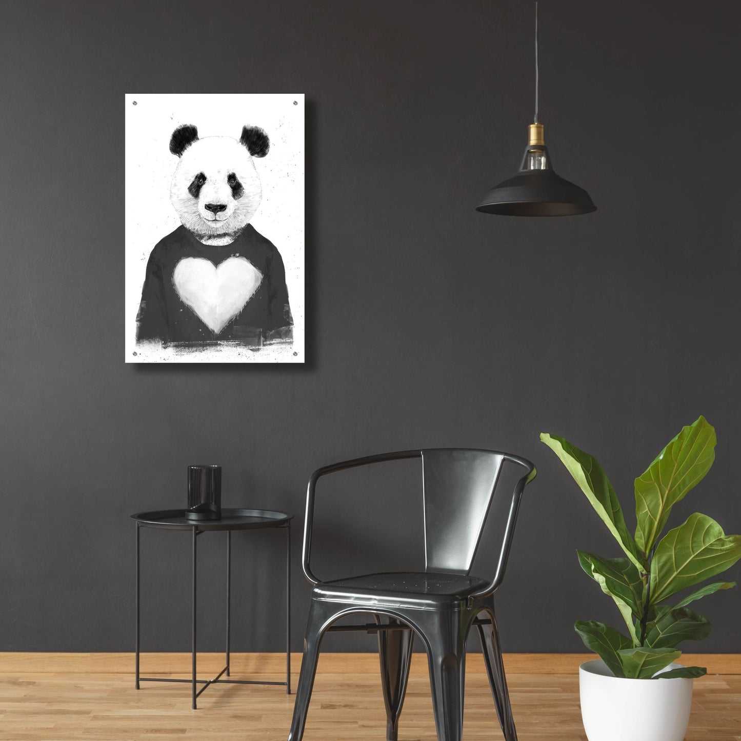 Epic Art ' Lovely Panda' by Balazs Solti, Acrylic Glass Wall Art,24x36