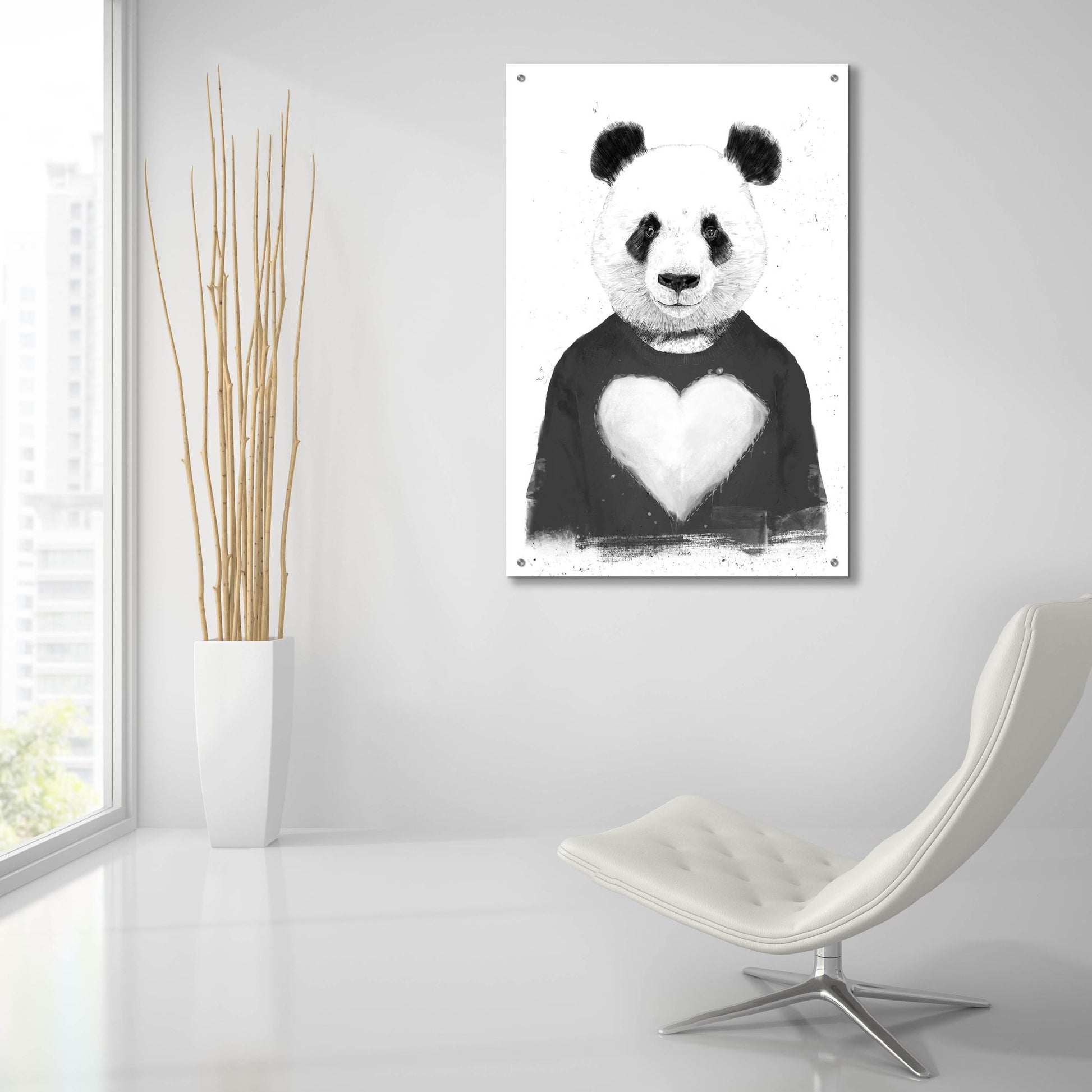 Epic Art ' Lovely Panda' by Balazs Solti, Acrylic Glass Wall Art,24x36