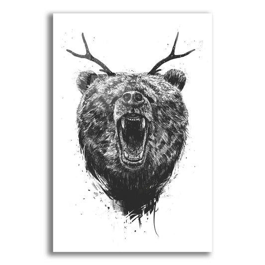 Epic Art ' Angry Bear With Antlers' by Balazs Solti, Acrylic Glass Wall Art