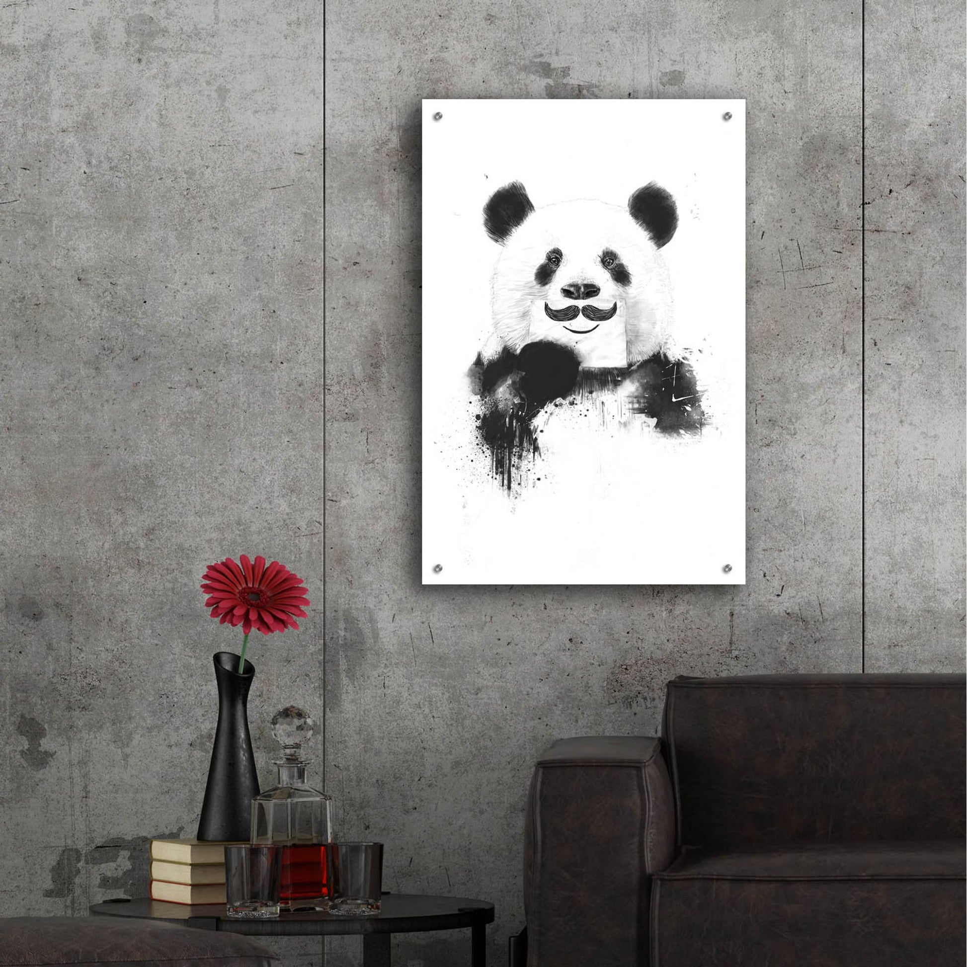 Epic Art ' Funny Panda' by Balazs Solti, Acrylic Glass Wall Art,24x36