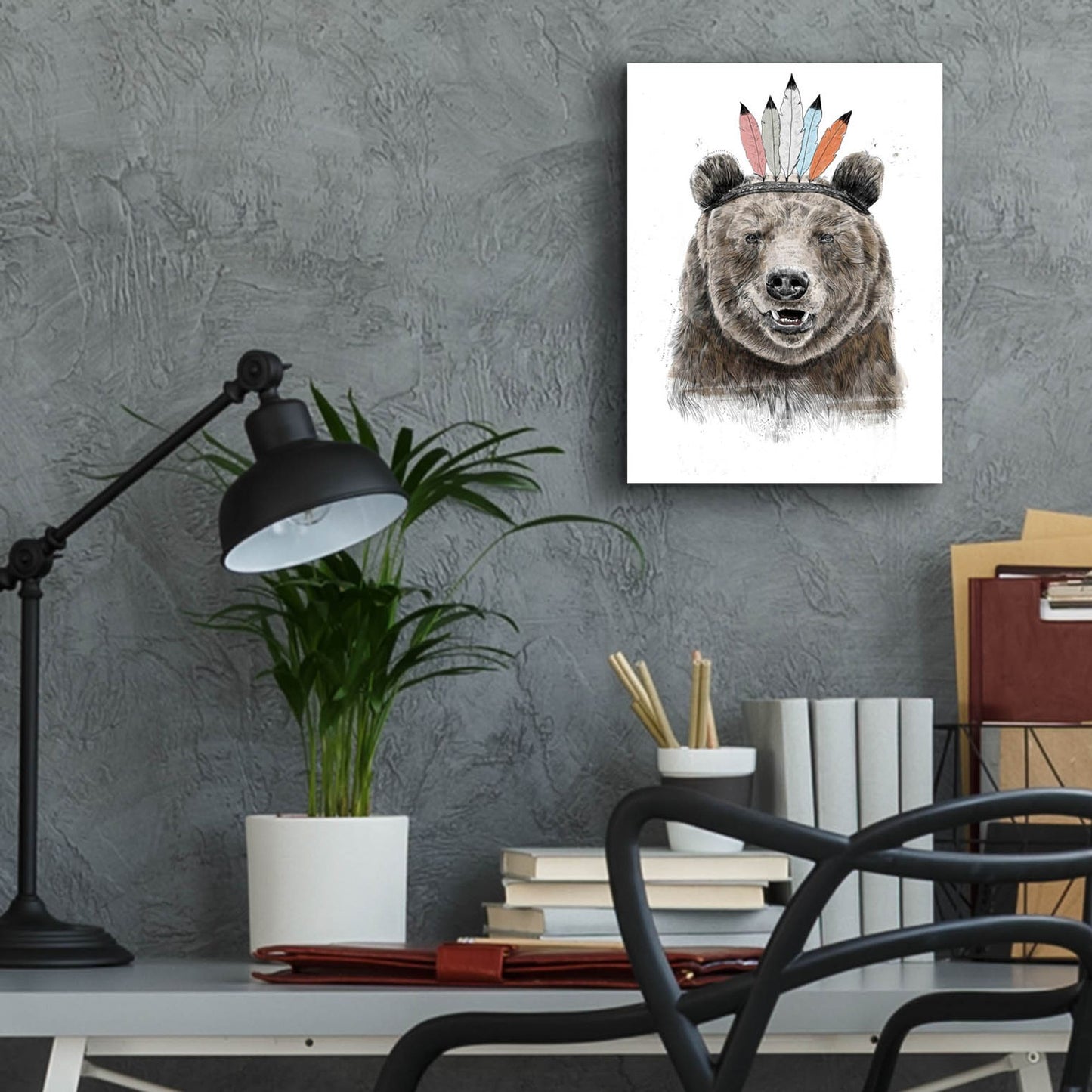 Epic Art ' Festival Bear' by Balazs Solti, Acrylic Glass Wall Art,12x16