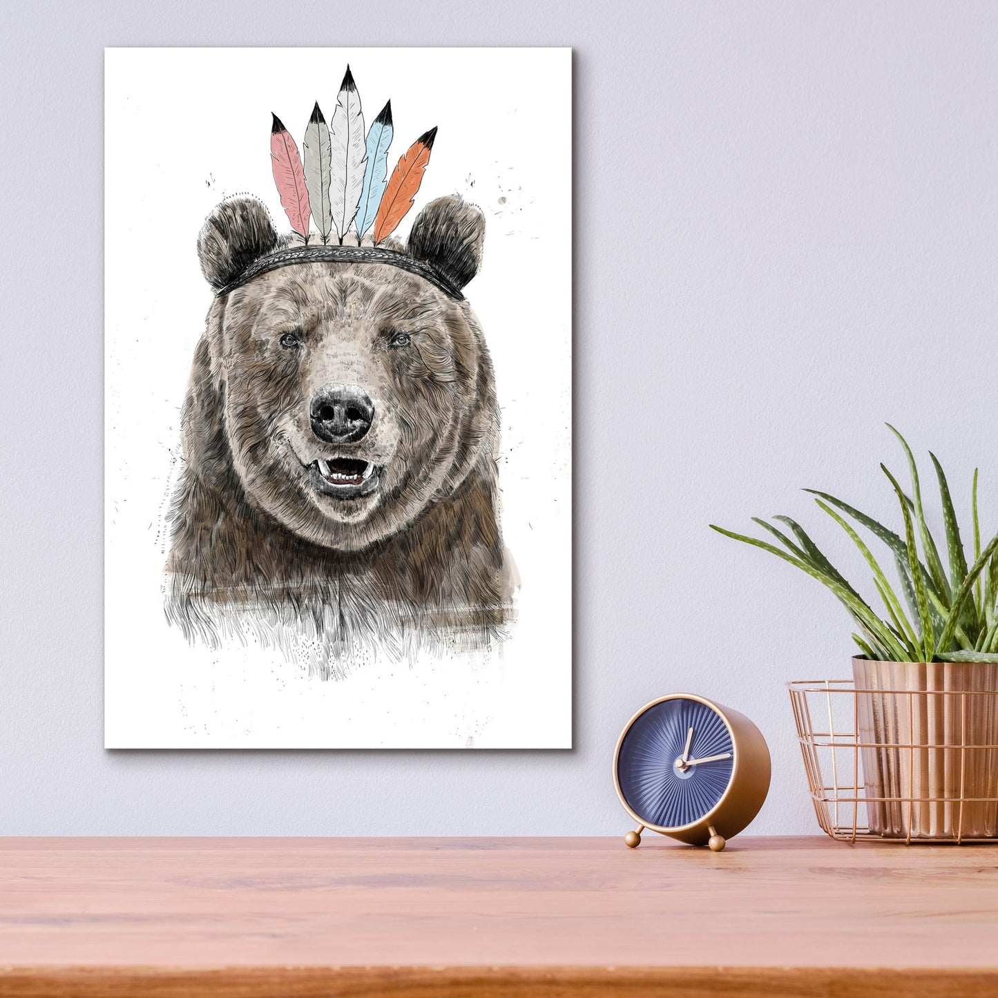 Epic Art ' Festival Bear' by Balazs Solti, Acrylic Glass Wall Art,12x16