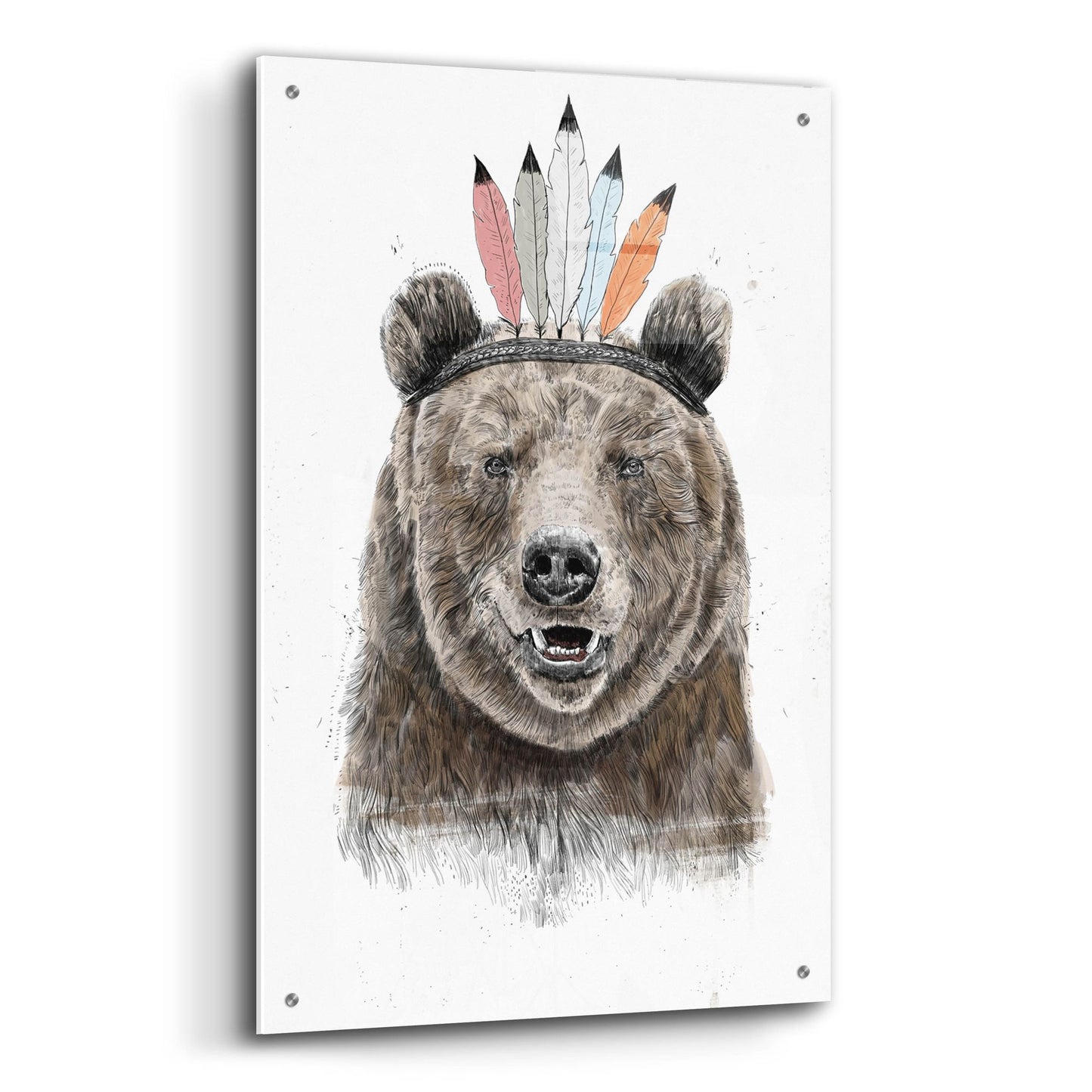 Epic Art ' Festival Bear' by Balazs Solti, Acrylic Glass Wall Art,24x36